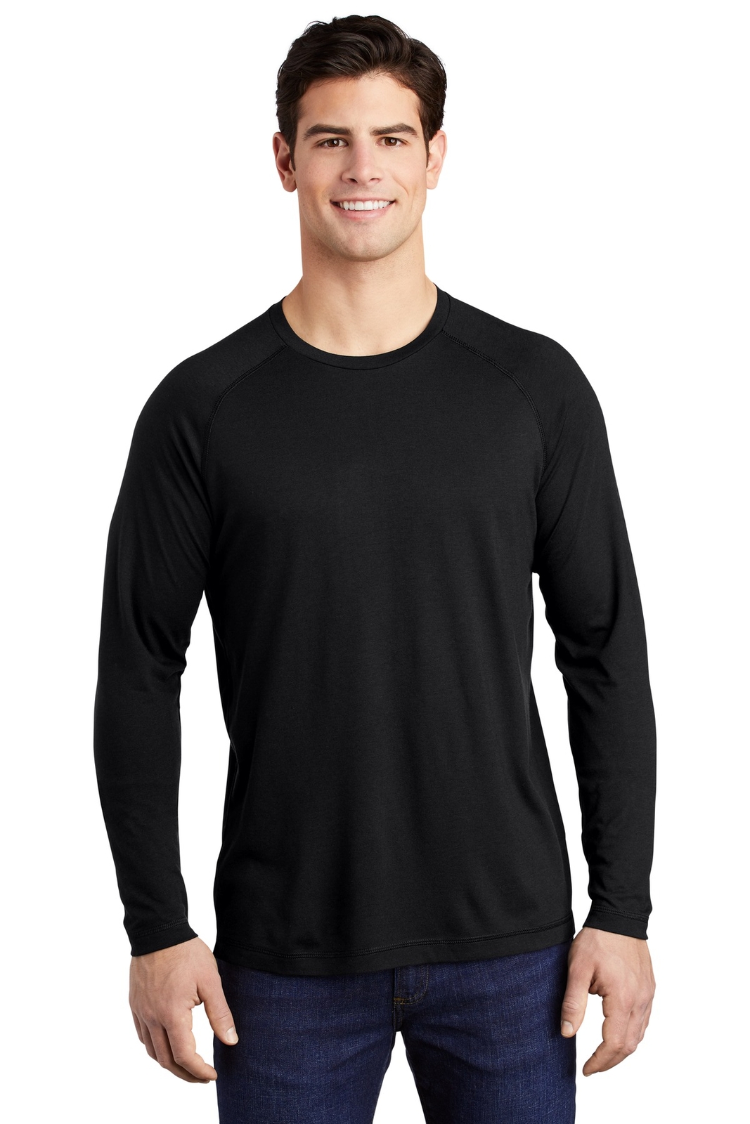 Sport-Tek ST400LS Mens Long Sleeve PosiCharge Tri-Blend Wicking Raglan T-Shirt