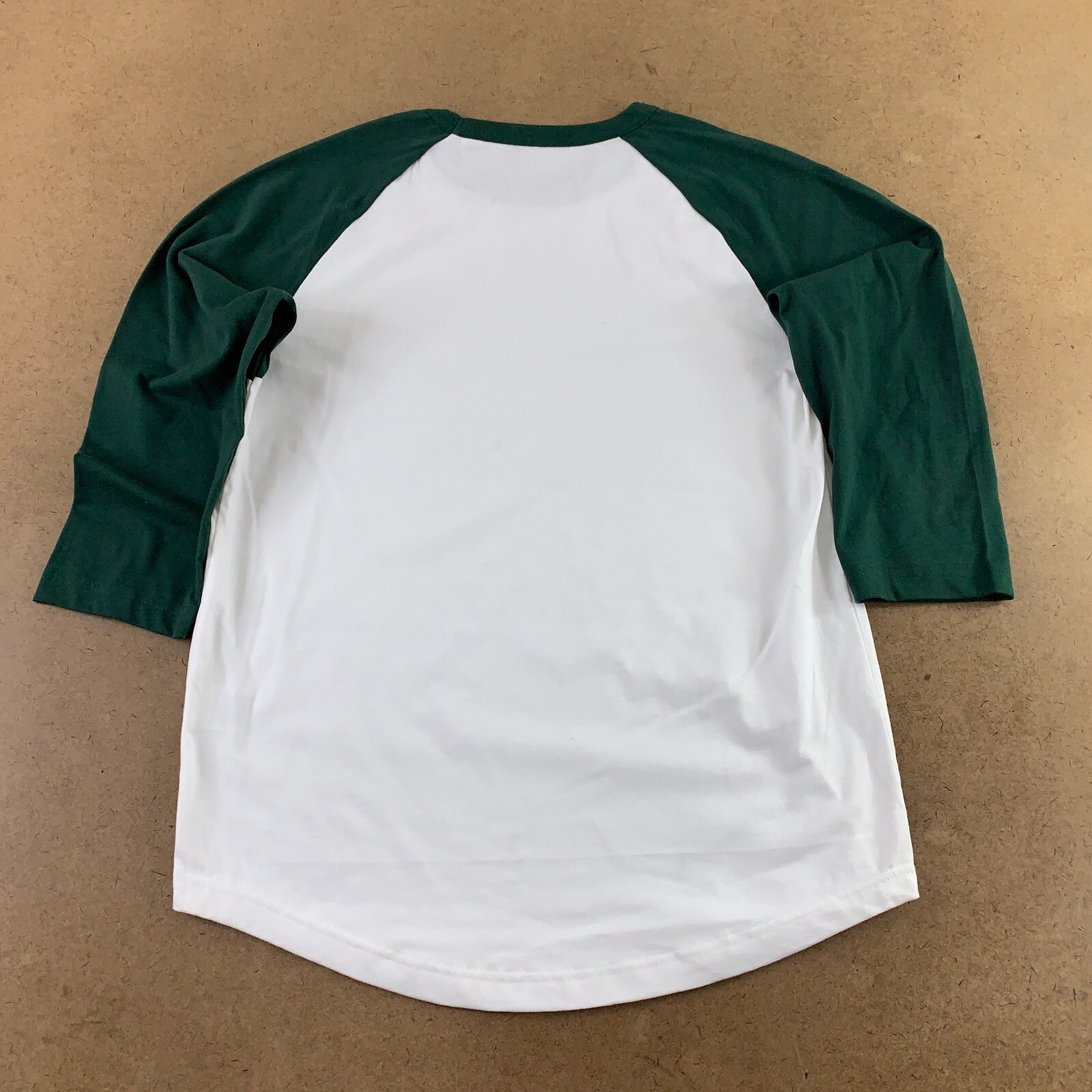 Sport-Tek Men’s Small White/Dark Green Colorblock Raglan Jersey Tee T200 New