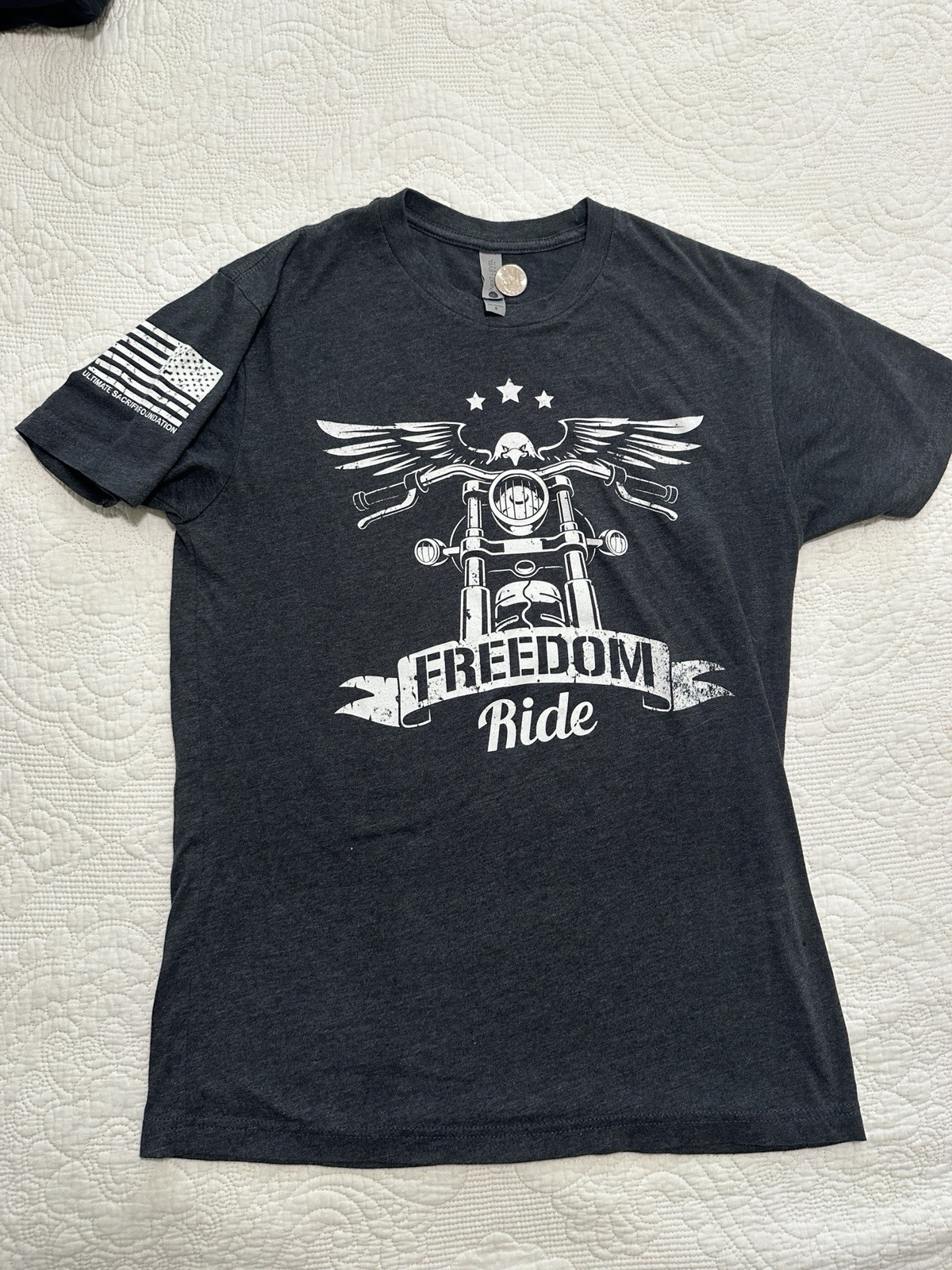 Ultimate Sacrifice Foundation Freedom Ride Motorcycle T Shirt S Black EUC Epic