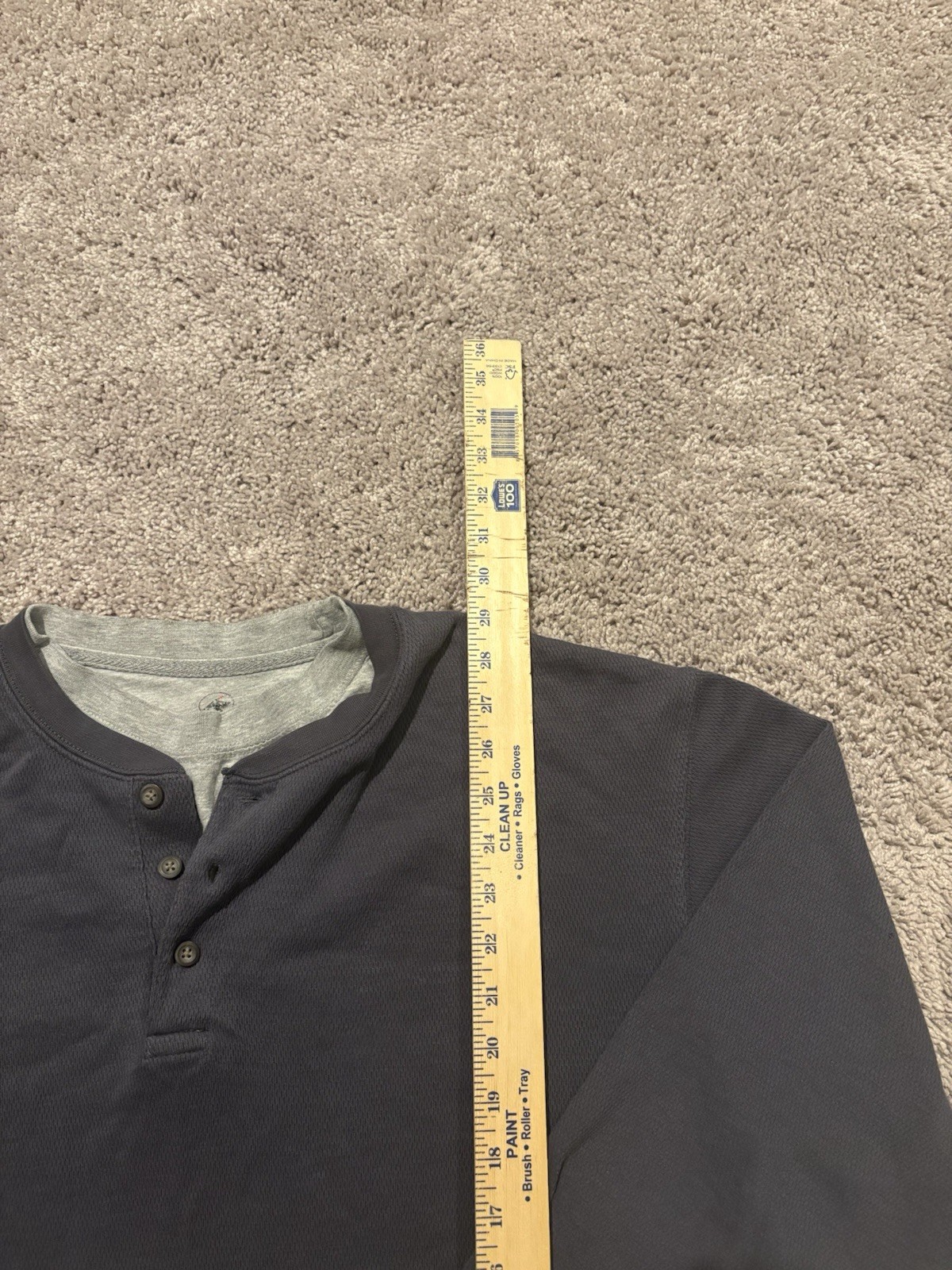 RedHead Men’s Long Sleeve Henley Shirt | Charcoal Gray Tagless XL Double Neck
