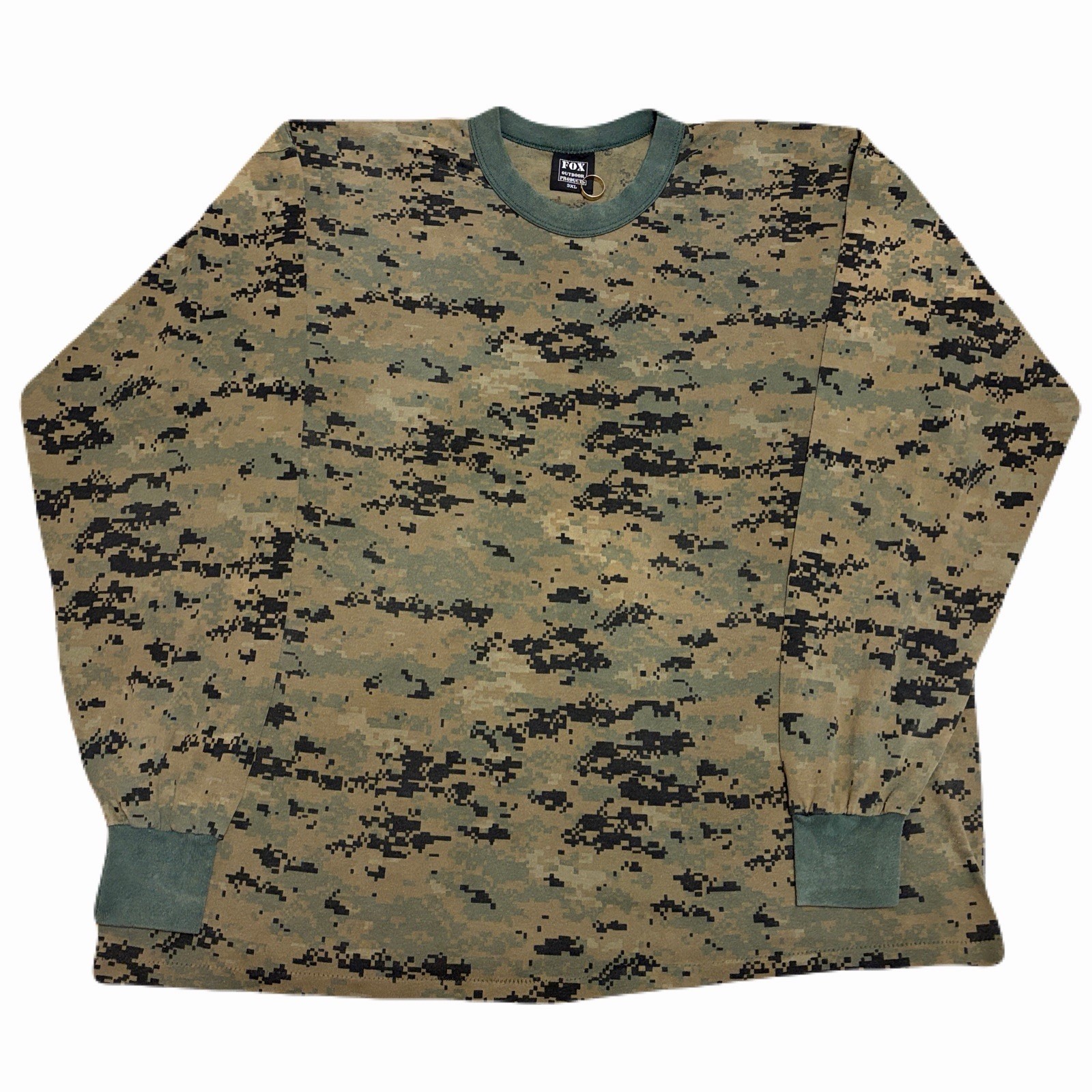 Vintage Fox Outdoor Digital Camo Shirt Mens 3XL Green Single Stitch Military Tee