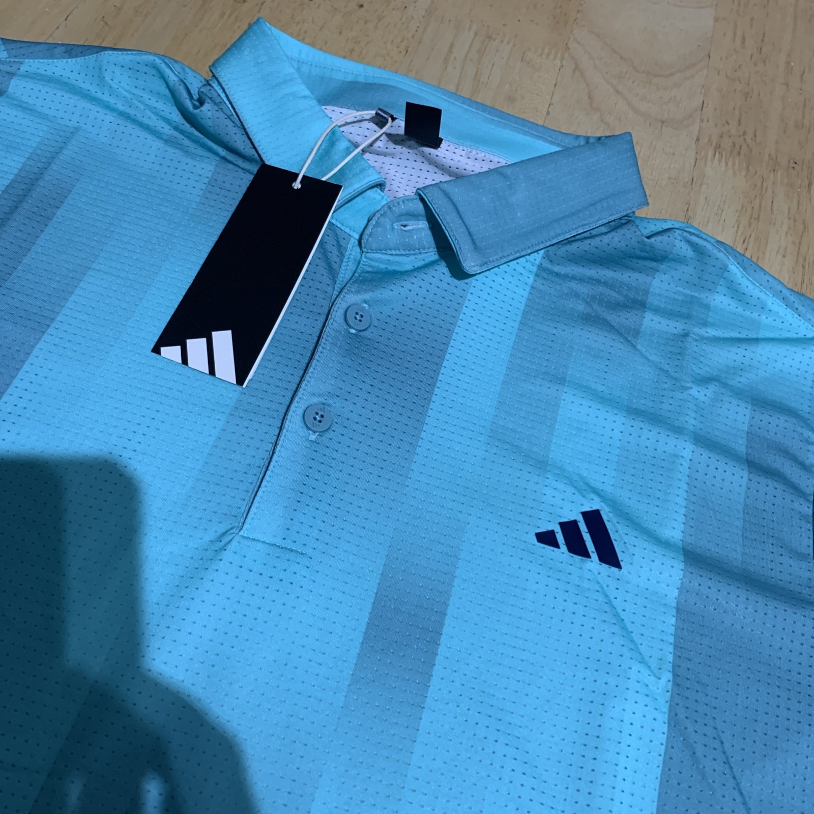 NEW Adidas Ultimate 365 Mesh Radiant Polo Shirt Gray/Blue JL5283 Large
