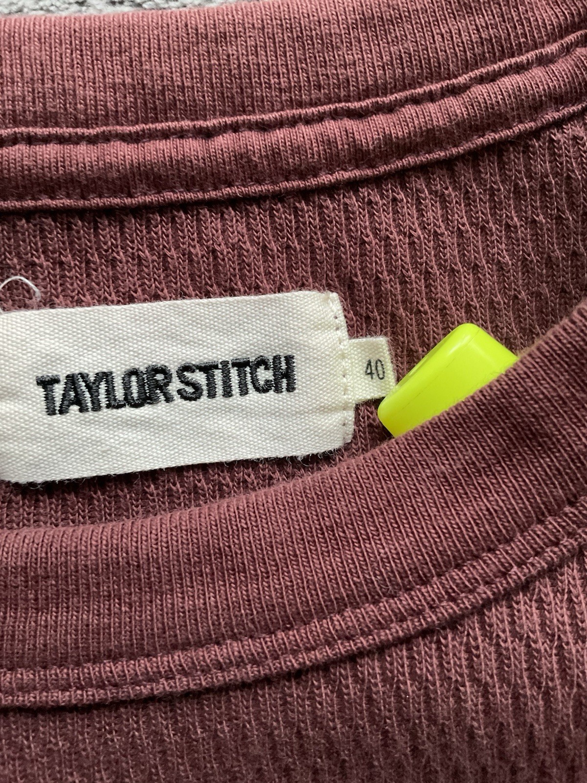 Taylor Stitch Thermal Waffle Crew Shirt Men’s 40(M) Long Sleeve Cotton Burgundy