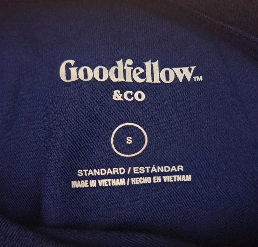 Goodfellow & Co. Navy Blue Game Day T-shirt Size Small Cotton Modal Spandex