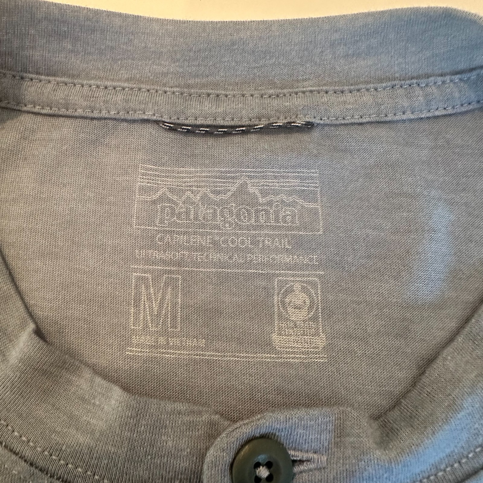 Patagonia Capilene Cool Trail Henley Shirt Blue Heather Mens Medium Gorpcore