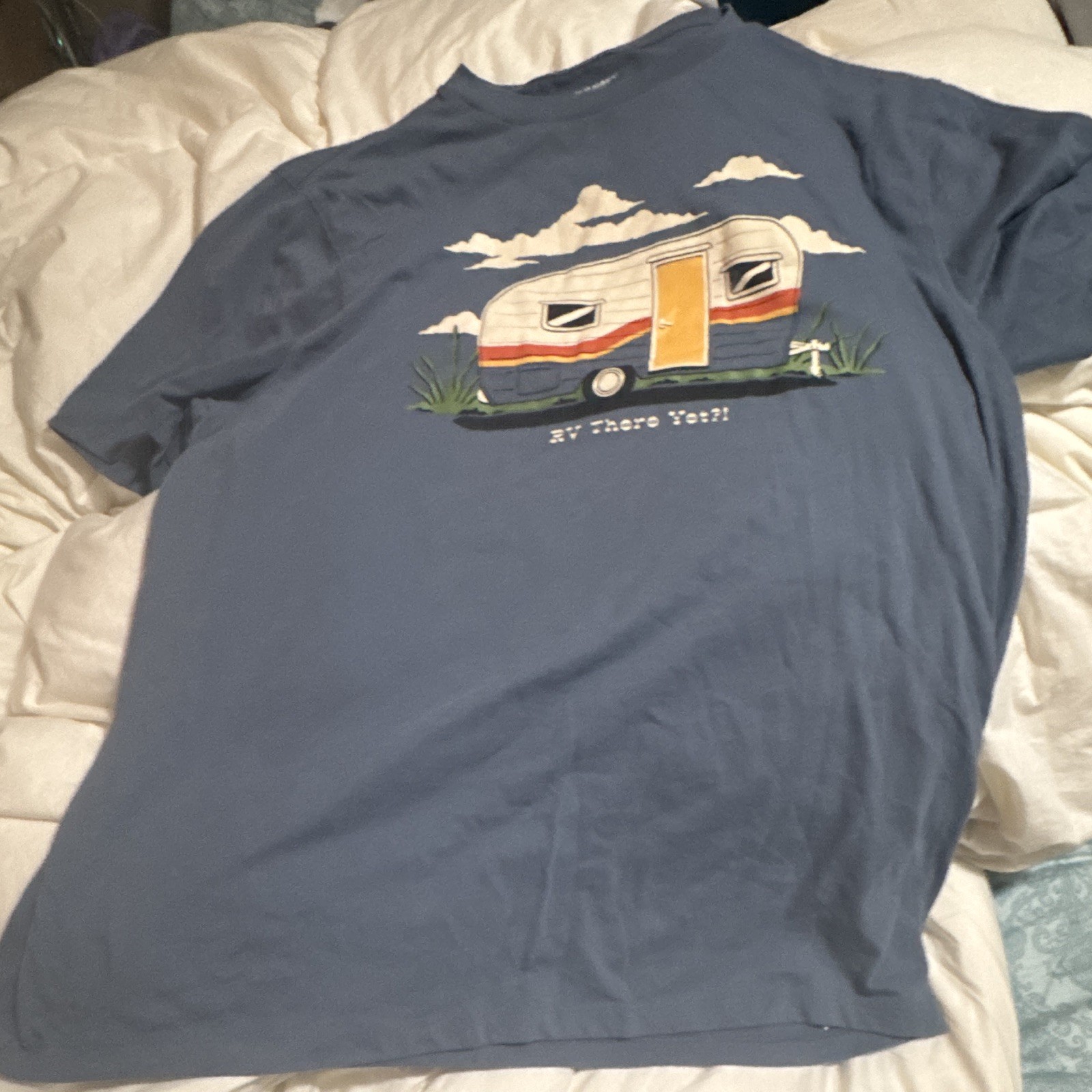 Old Navy Men’s XL Blue Cotton Crew Neck Short Sleeve Travel Graphic T-Shirt
