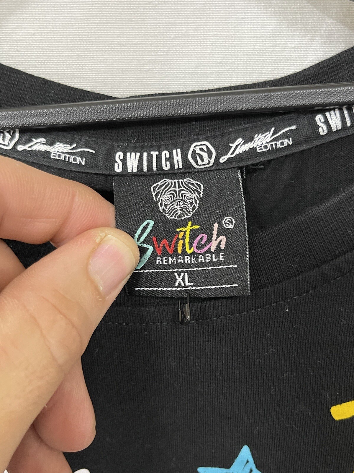 Switch Remarkable Limited Edition Graphic Print Tee Mens Black Cotton T-Shirt XL