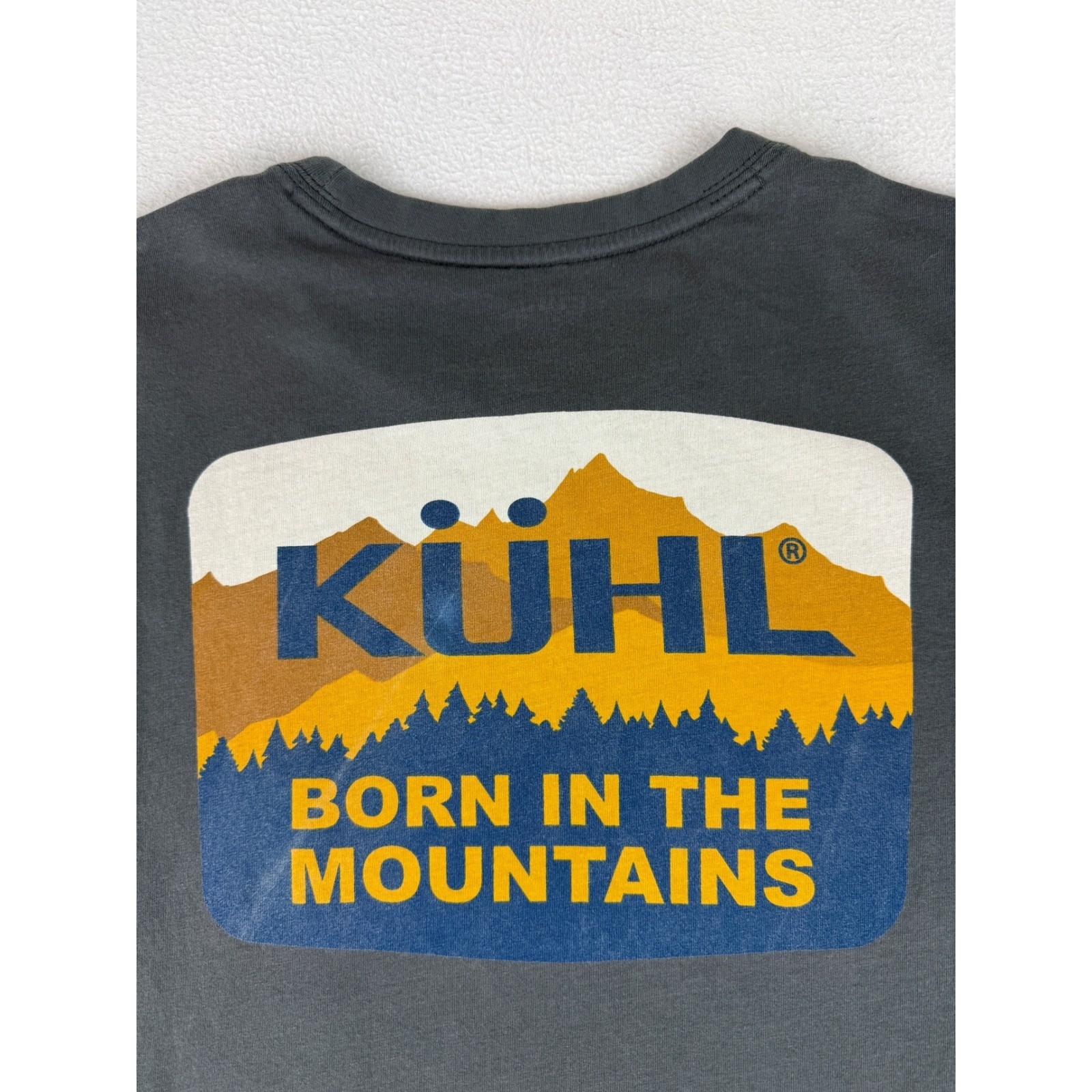 Kuhl Pocket T-Shirt Mens Large Gray Wildfibre Organic Cotton Graphic 7470