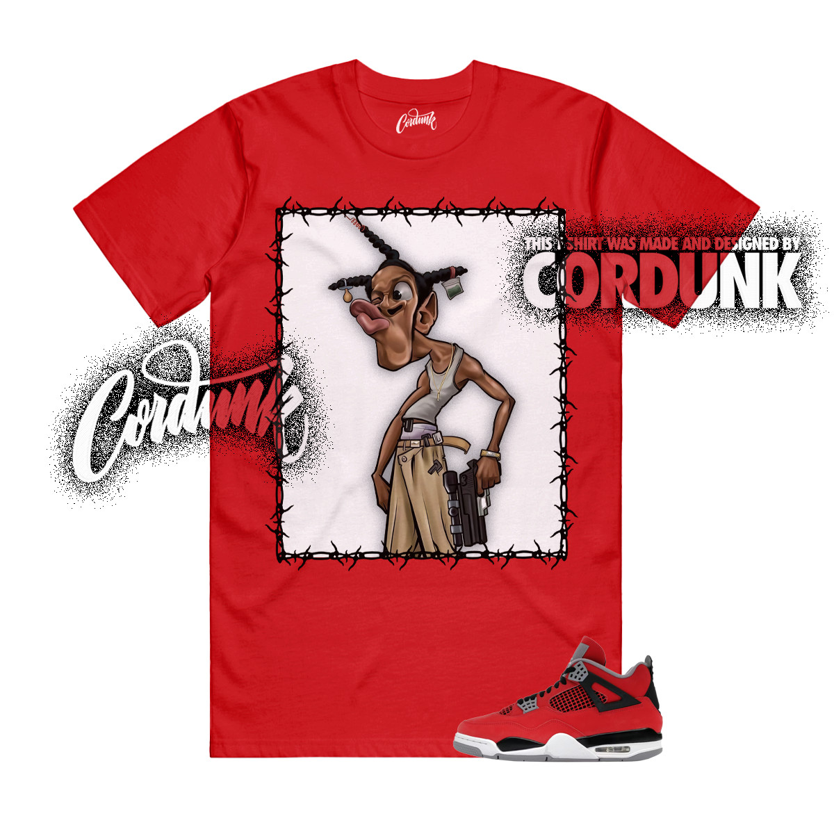 4 Toro Bravo Fire Red White Black Cement Grey 2026 T Shirt Match LDOG