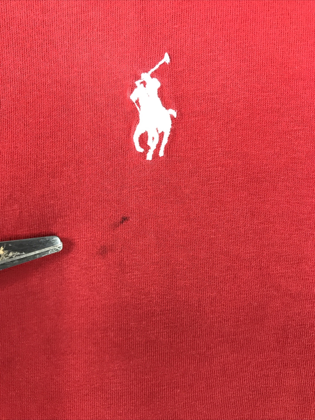 Polo Mens Graphic T-Shirt Red Big Logo Sz XXL Casual Pullover W/Stains See Pics