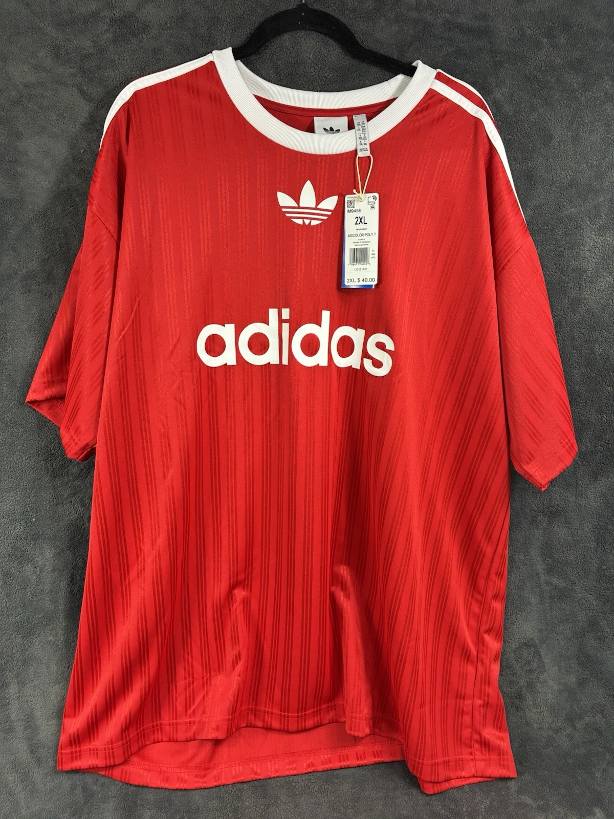 NEW Adidas Originals Trefoil T-Shirt Men’s 2 XLRed Poly Tee IM9458 Soccer Top