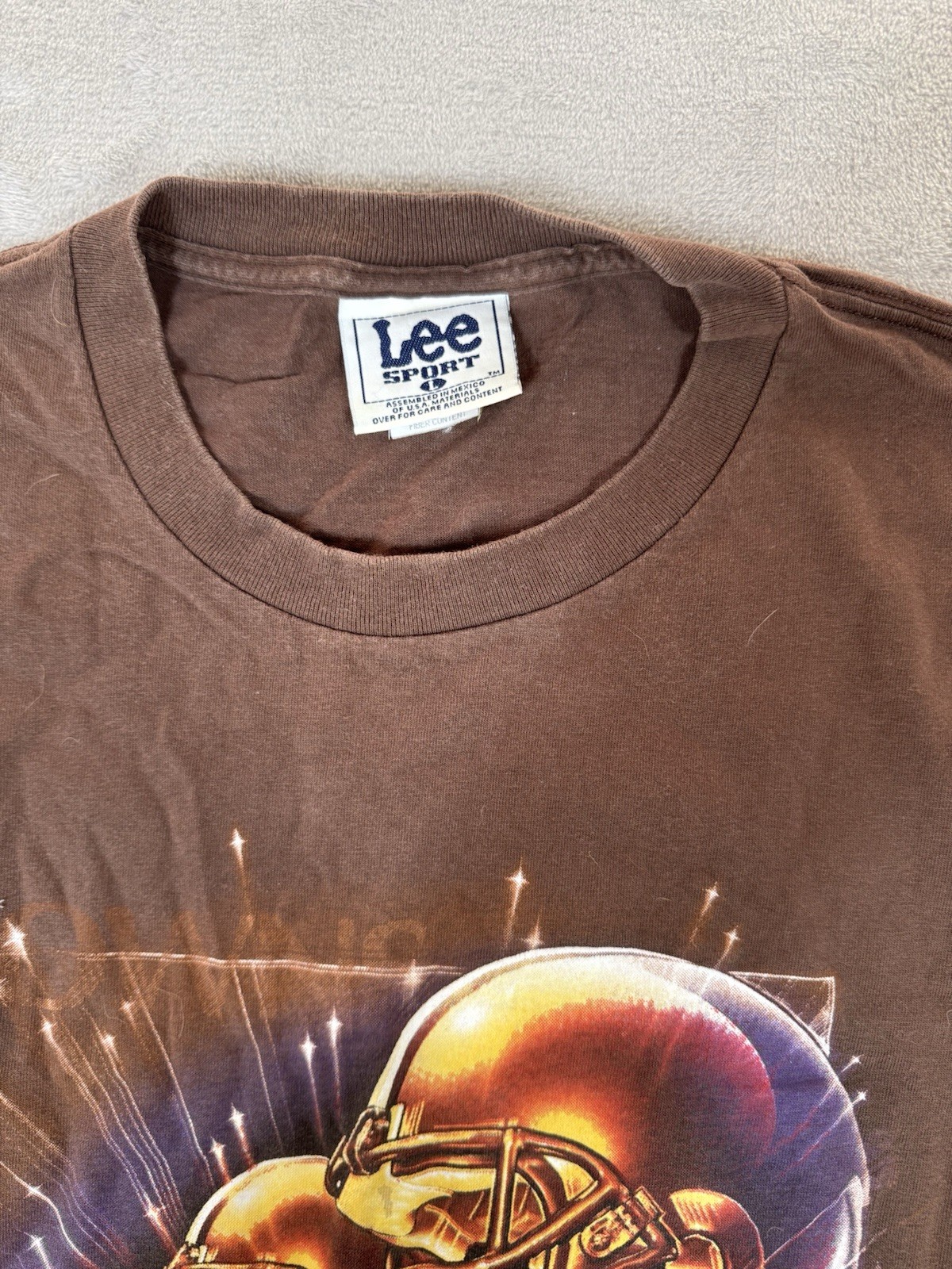 Vintage Lee Sports Cleveland Browns NFL Champions Short Sleeve T-Shirt Mens L