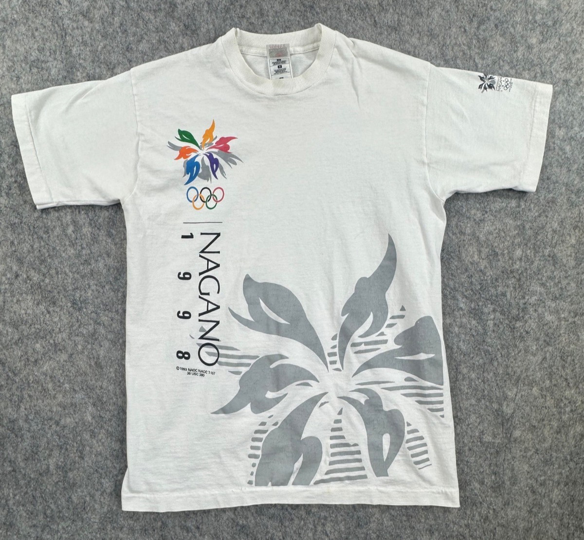 Nagano Olympics T Shirt 1998 Mens Sz M White Short Sleeve UPS Sponsored
