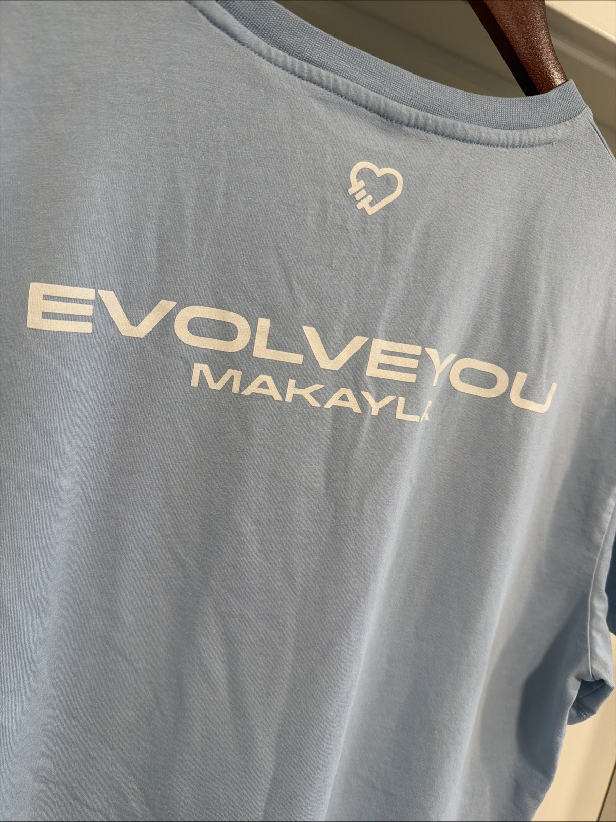 Evolve You Makayla Graphic T-Shirt Light Blue Unisex Size S/M Cotton Tee