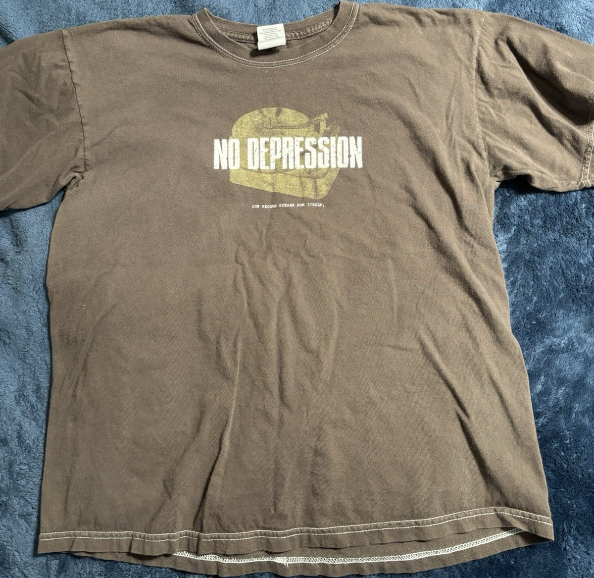 Gildan Heavy Cotton No Depression Brown Music Graphic T-Shirt Unisex Size L
