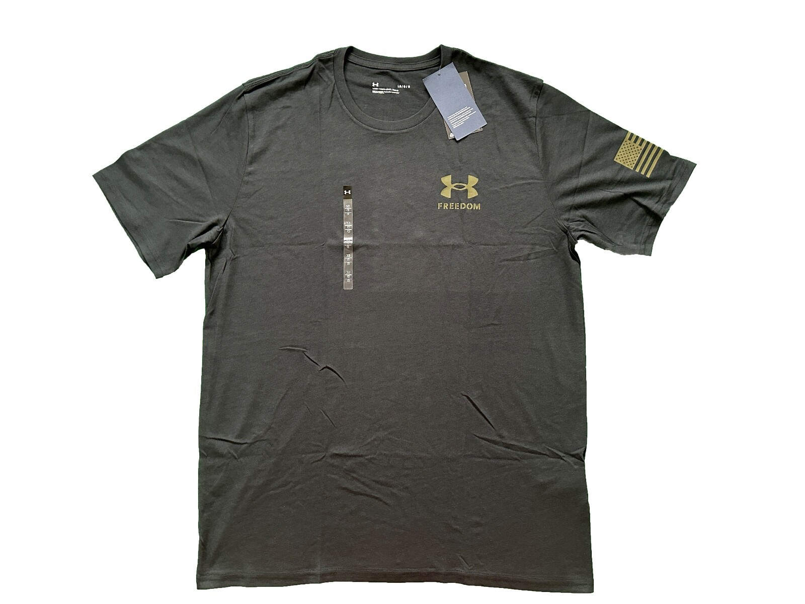 UNDER ARMOUR Men’s Freedom Graphic / Logo T-Shirt M/L/XL Jet Gray Loose Fit NWT