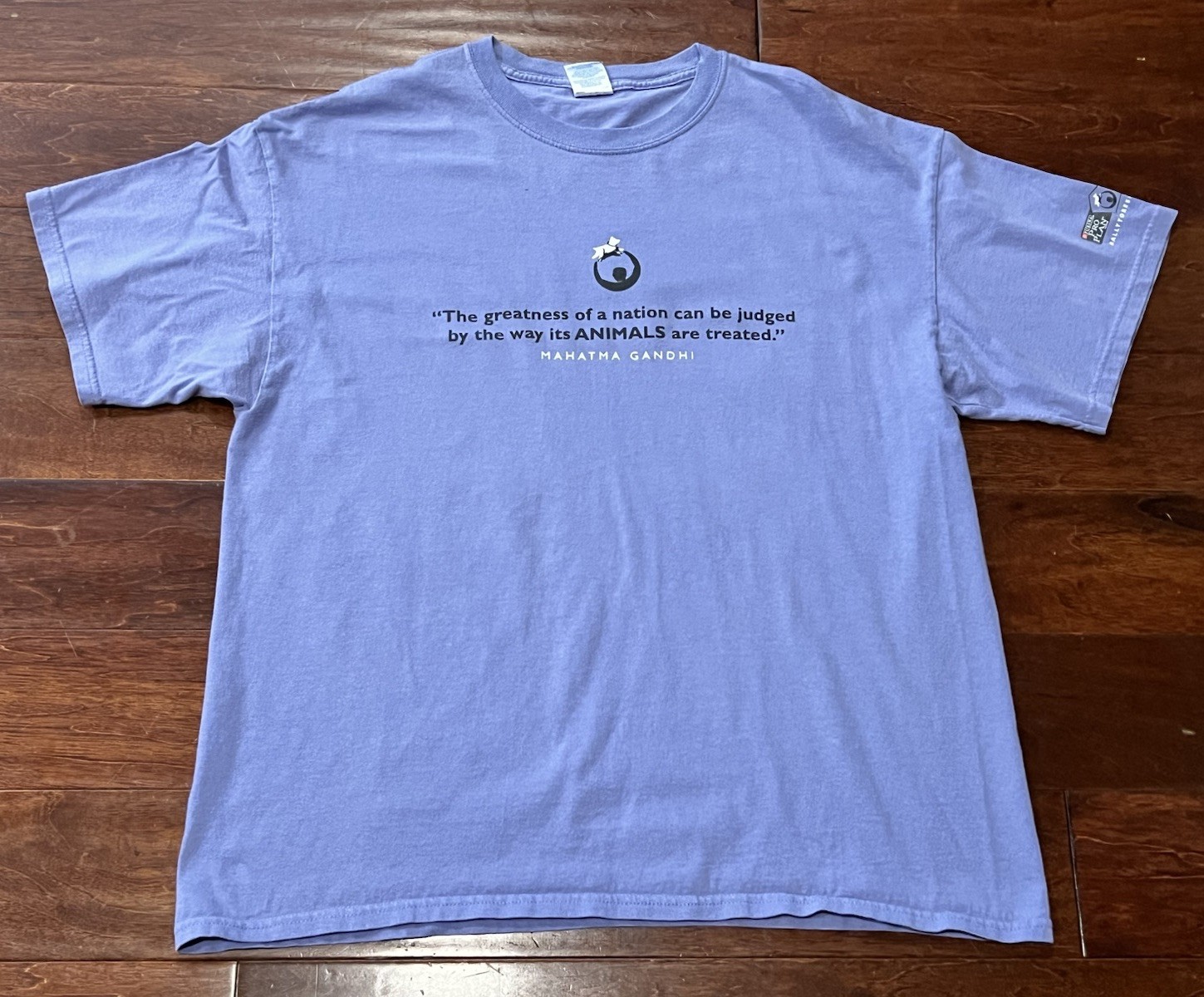 Mahatma Gandhi Purple Mens XL Dogs Cats Do More For Pets Good Treatment T Shirt