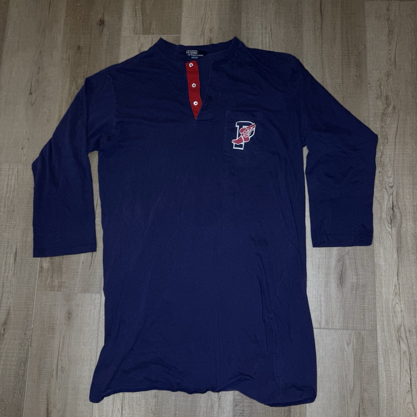 Rare Vintage 90s Polo Ralph Lauren P Wing T-shirt Sleeper Size Large USA Made