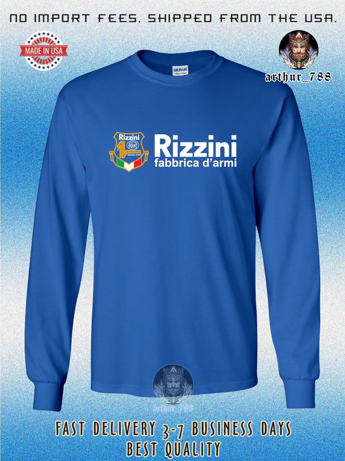 Rizzini Shootguns Fabrica d’armi Men’s Long Sleeve T-Shirt American Size T-Shirt