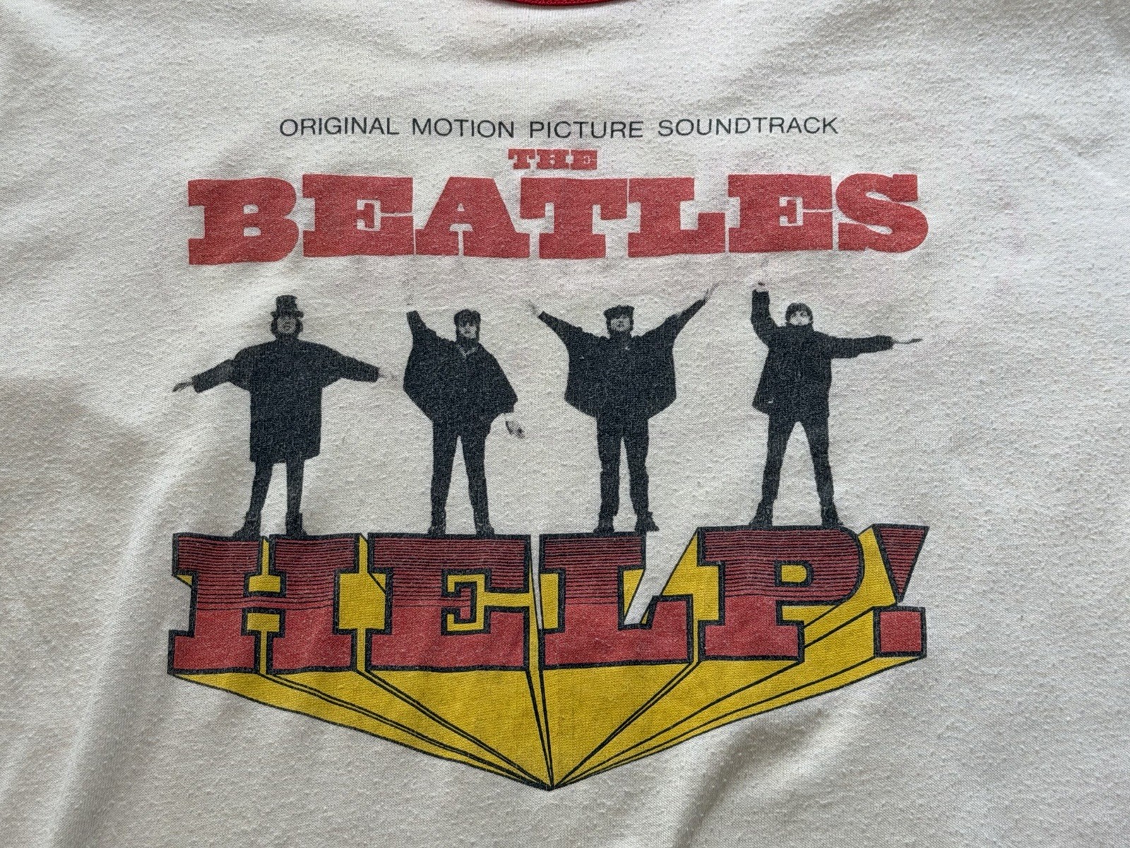 Vintage 1980s The Beatles Help! Motion Picture Soundtrack Ringer T Shirt – Sz XL