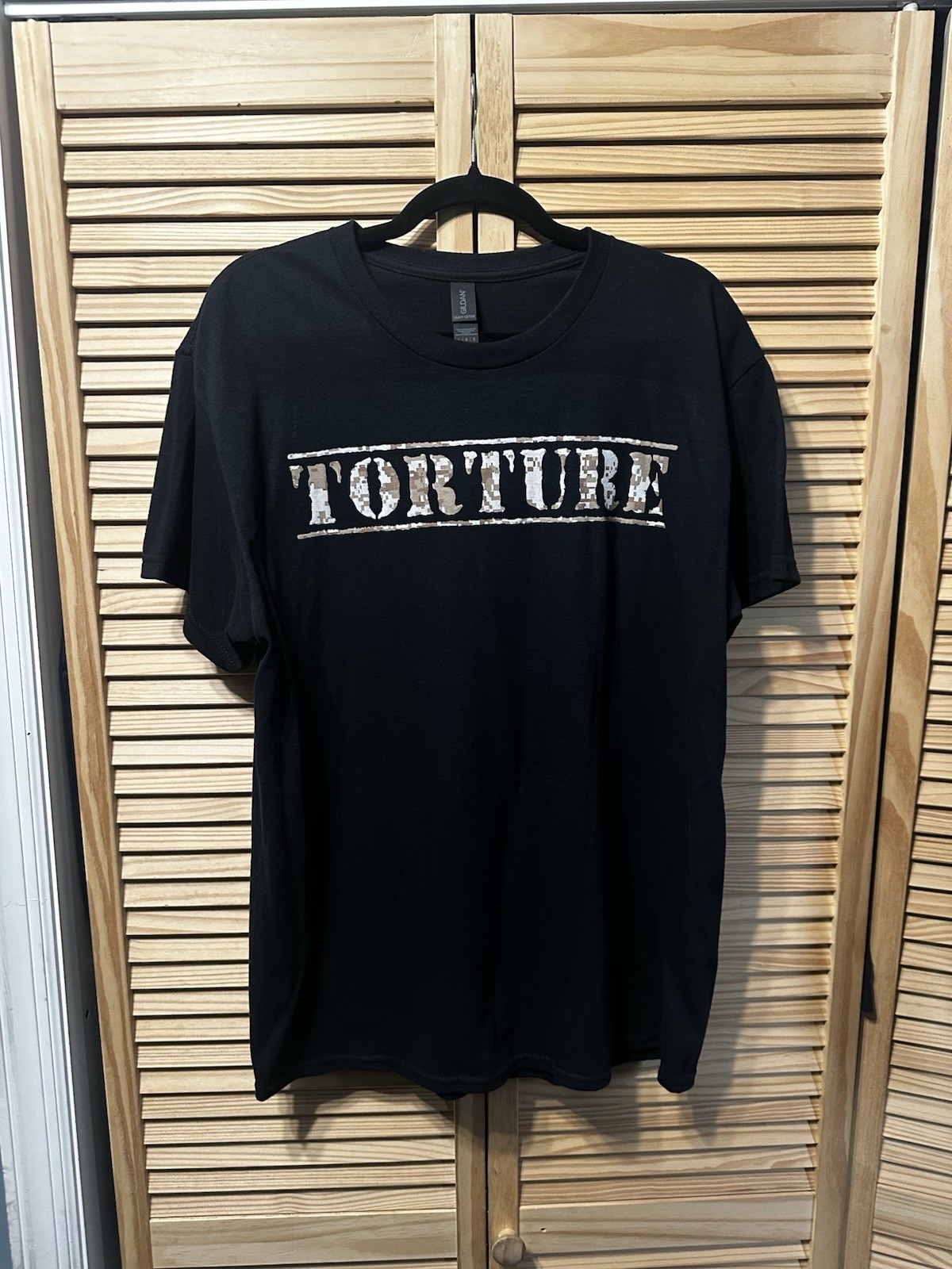 Torture Enduring Freedom Digital Camo Black Tshirt Reality Fade Large