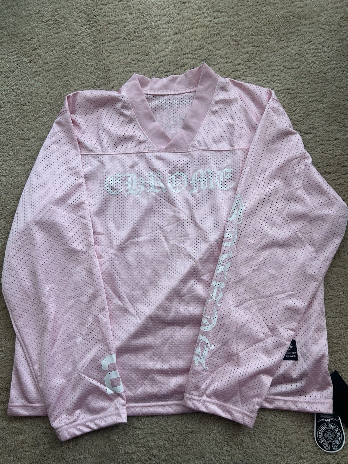 Pink Chrome Hearts Warm Up Jersey Size S
