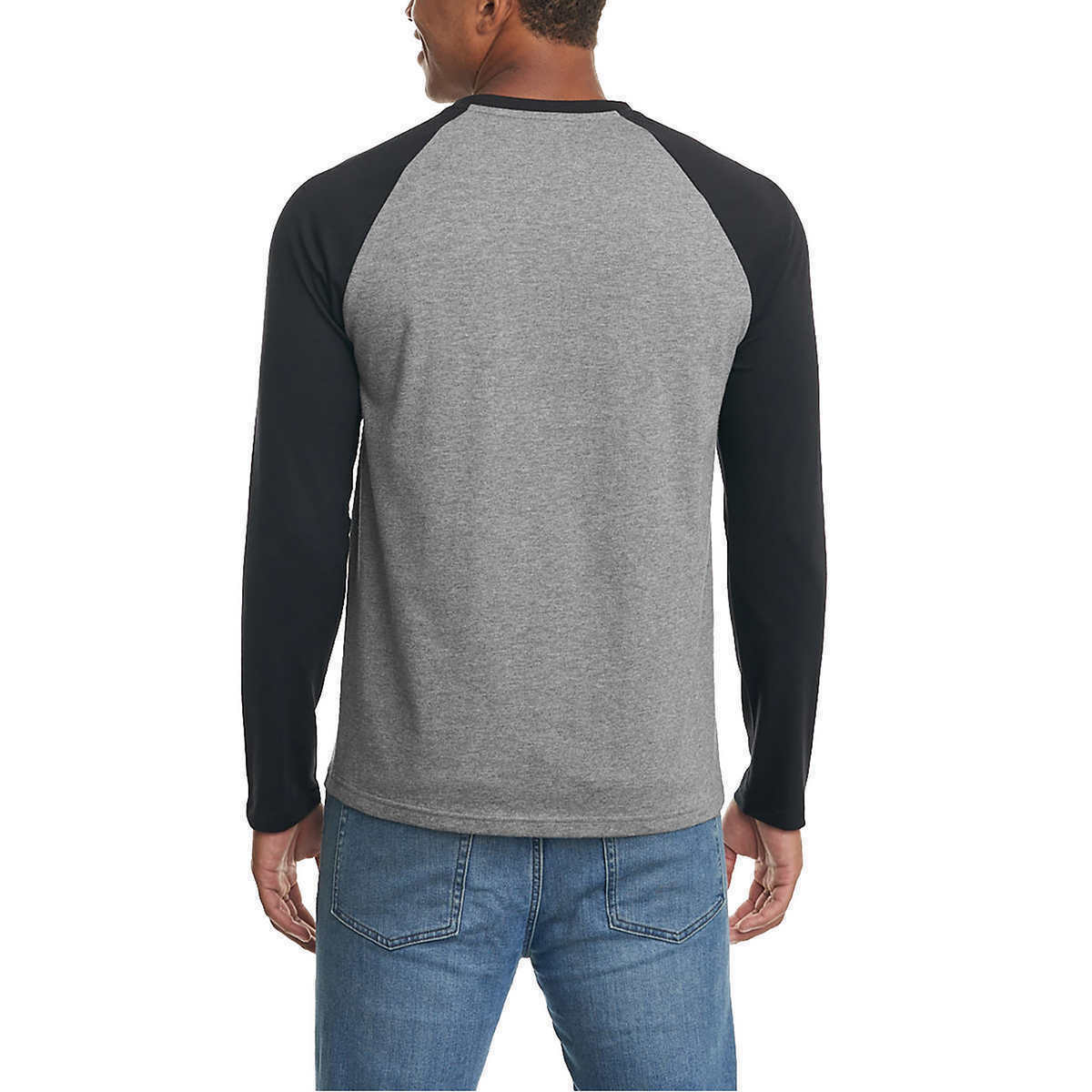 Hurley Men’s Raglan Embroidered Logo Long Sleeve Tee T-Shirt Large