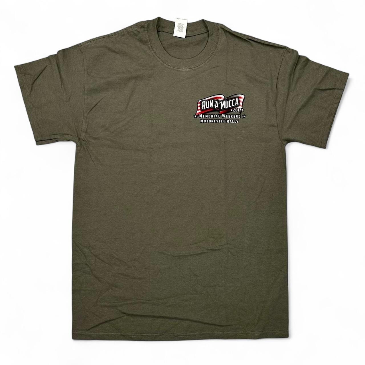 Deadstock Run A Mucca 2017 Motorcycle Rally Graphic T Shirt Gildan Mens M