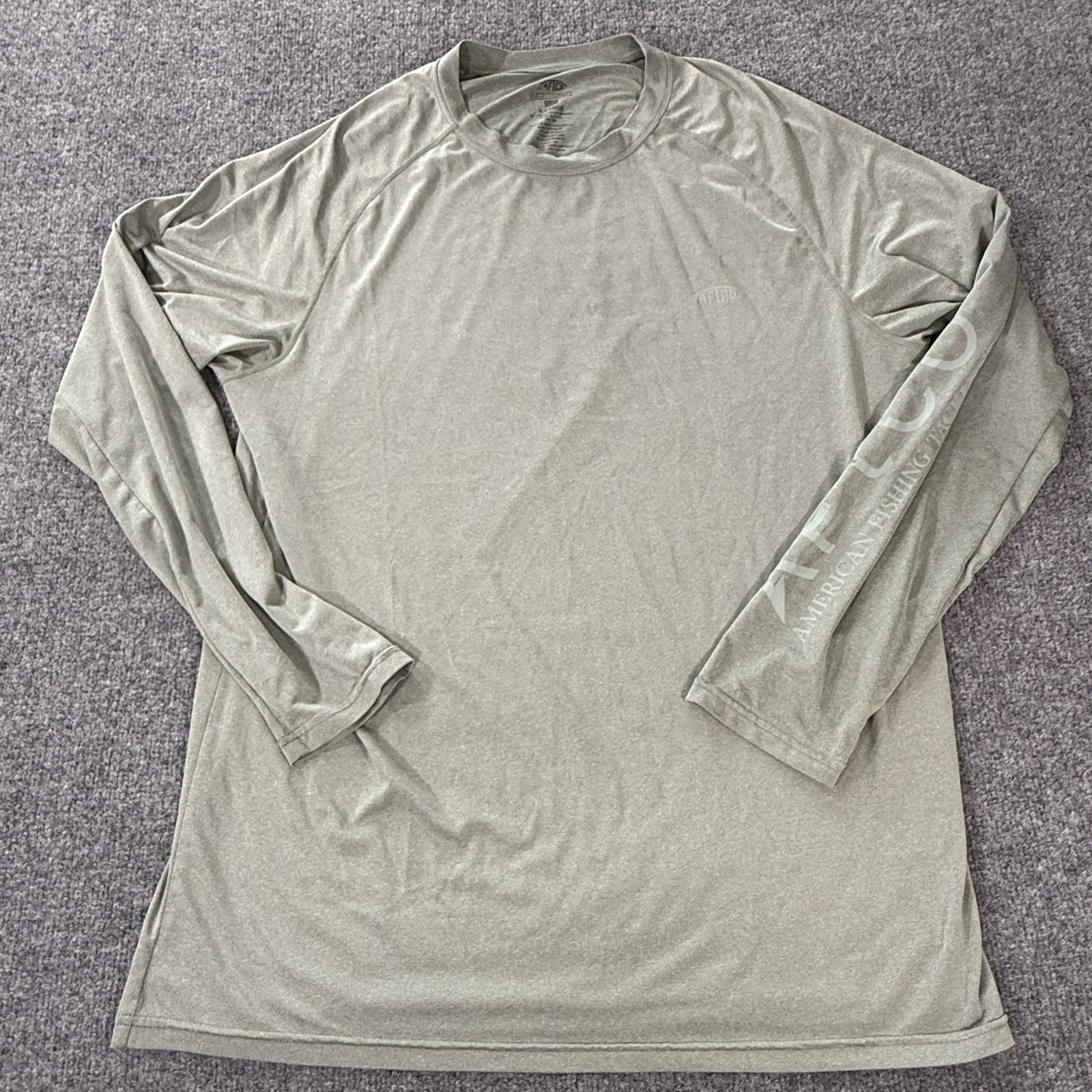 AFTCO Shirt Mens XL Green Performance Fishing Long Sleeve Lightweight Stretch