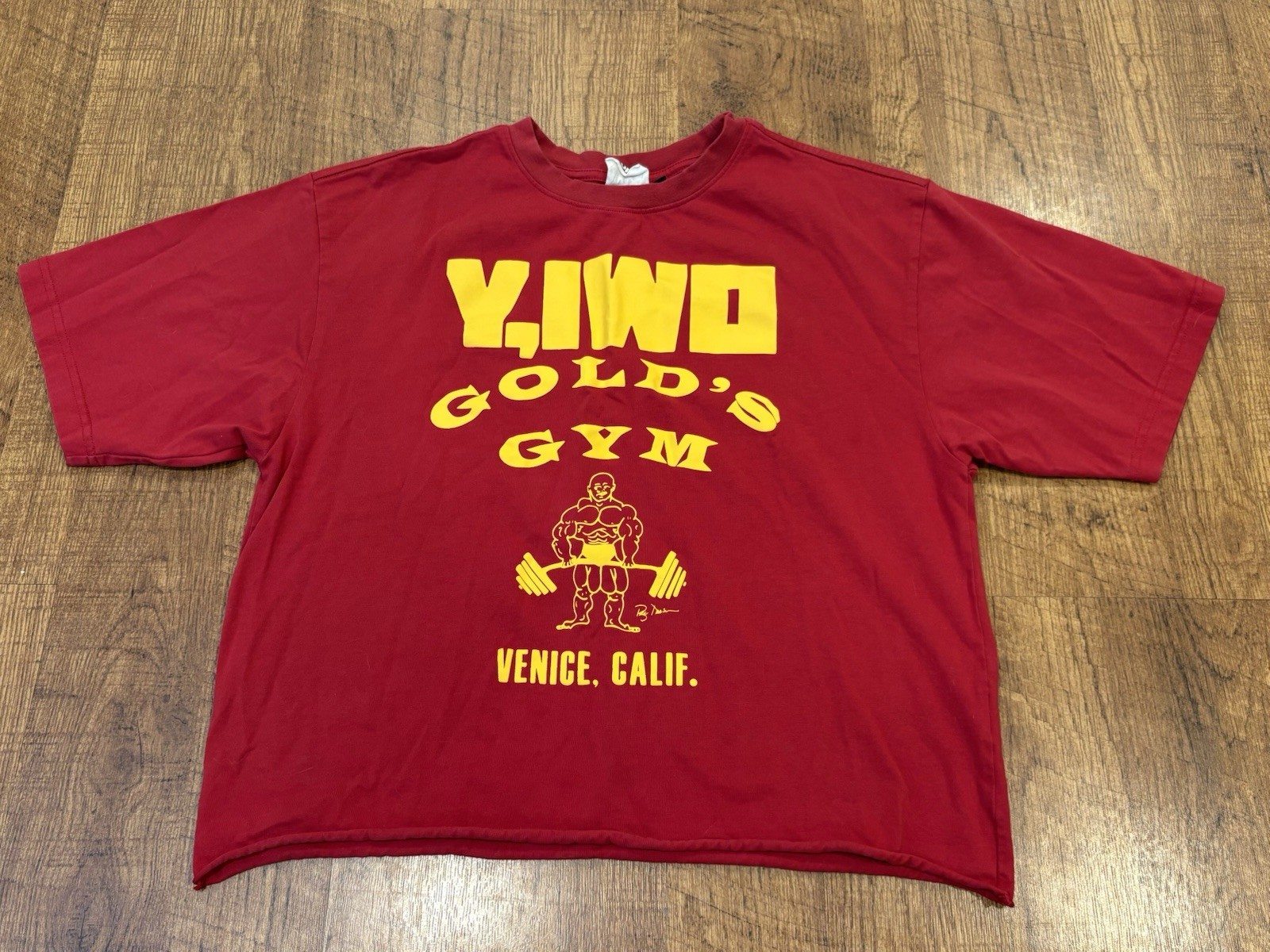 YIWO Gold’s Gym Shirt Venice Yeah I Workout Vintage Style Crop-top Bodybuilding