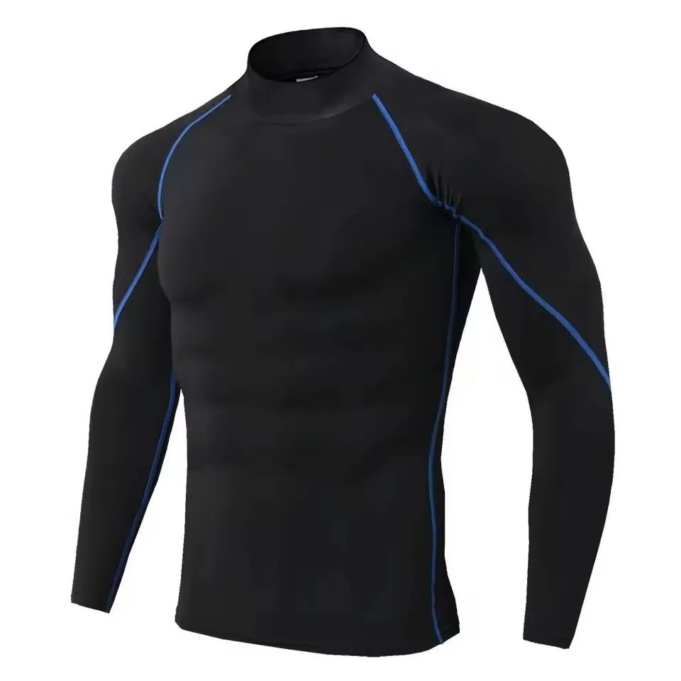 Share Men’s Long Sleeve Compression Shirt Quick-dry Gym Fitness Rashguard Top