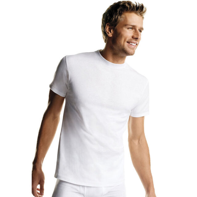 Hanes Men’s FreshIQ ComfortSoft Crewneck Undershirt – White (Pack of 6) (2135P6)
