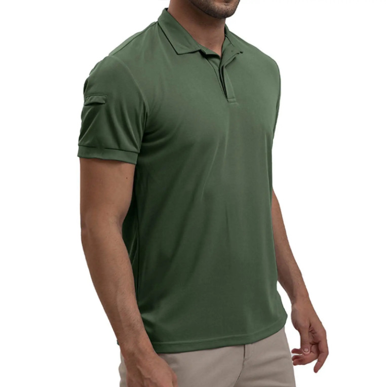 Men’s Tactical Polo T-Shirt Quick Dry Combat Short Sleeve Team Work Casual Shirt