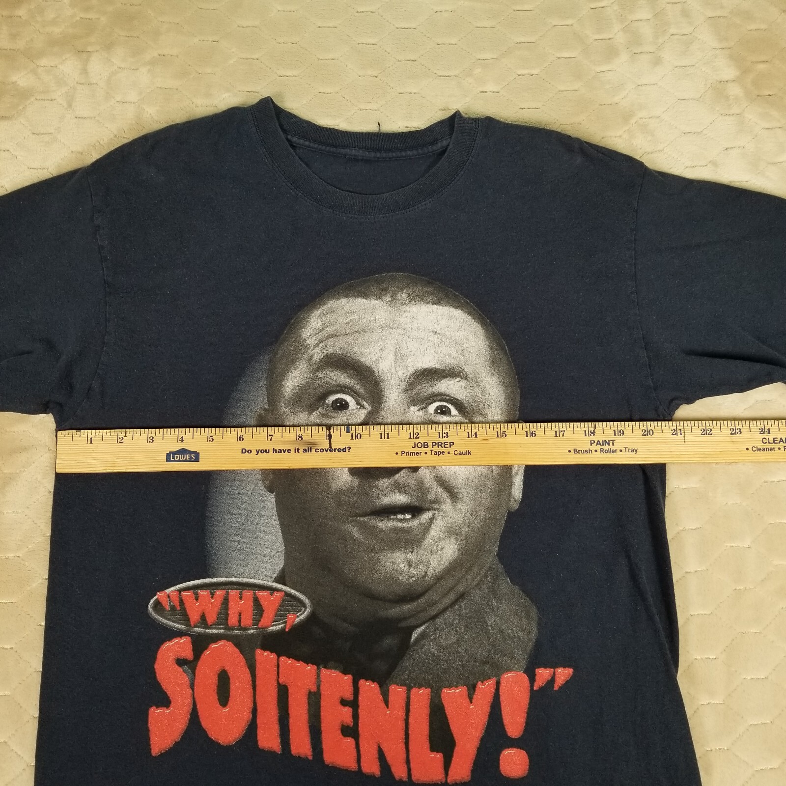 VTG Three Stooges Curly “Why Soitenly!” Shirt Cut Tag Fits M/L See Pics