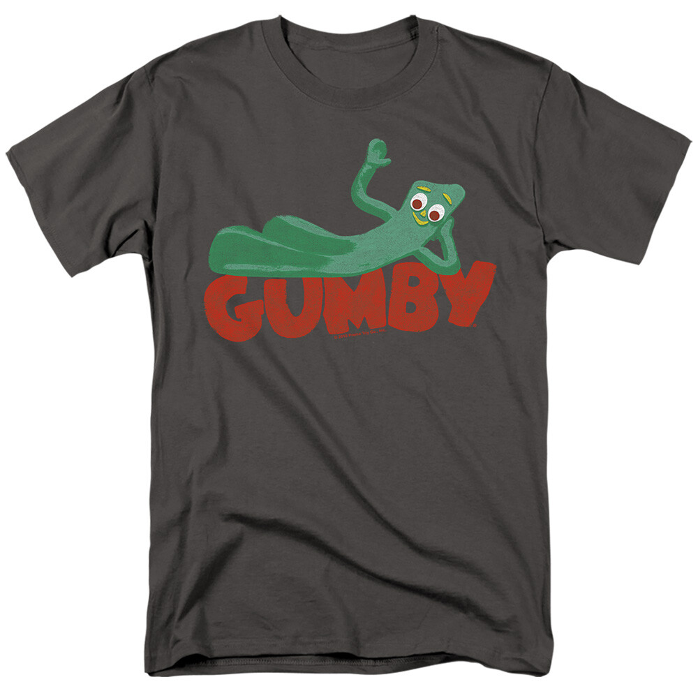 GUMBY ON LOGO Licensed Adult Men’s Graphic Tee Shirt SM-5XL