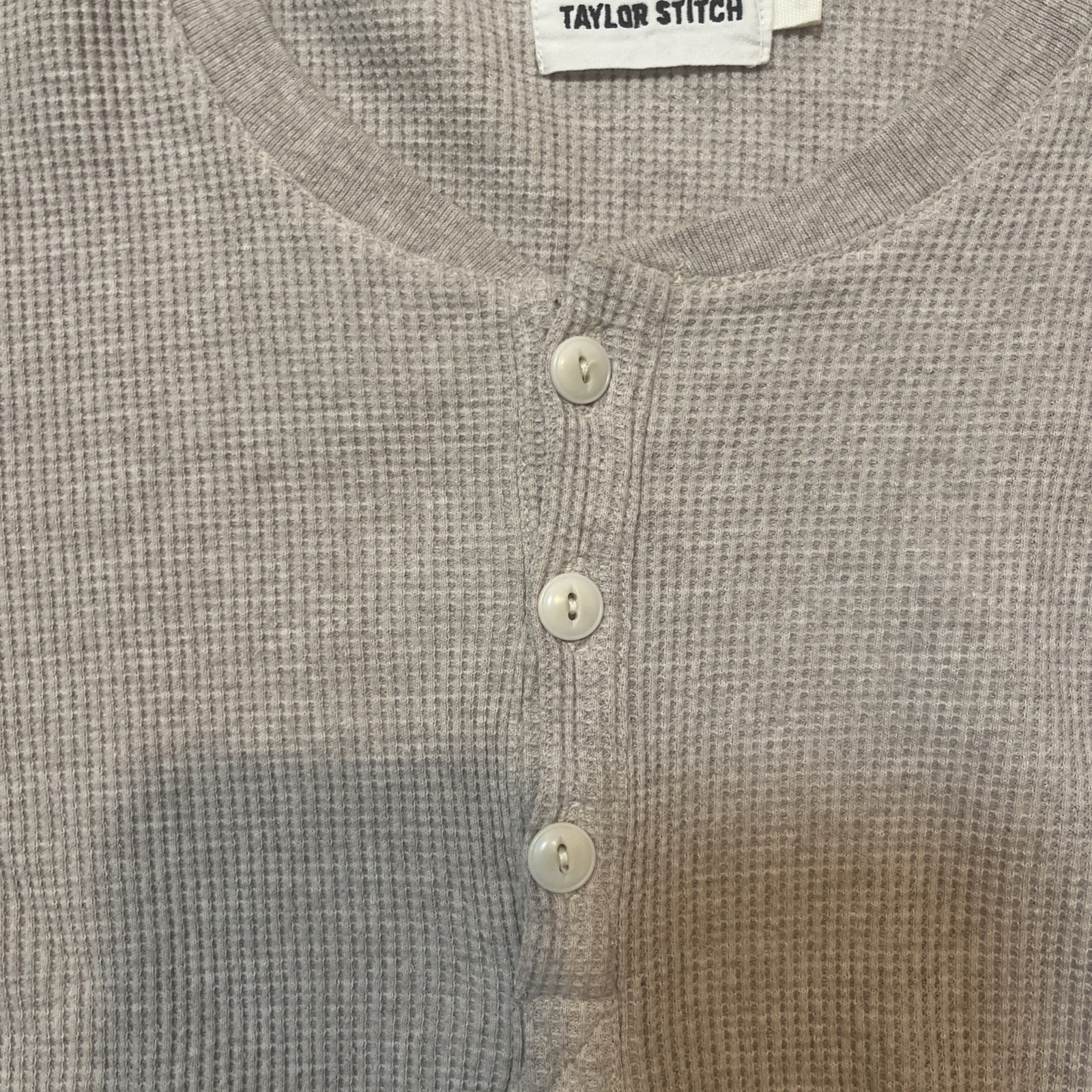 Taylor Stitch Waffleknit Henley Thermal Shirt Heavyweight Solid Sz. 42