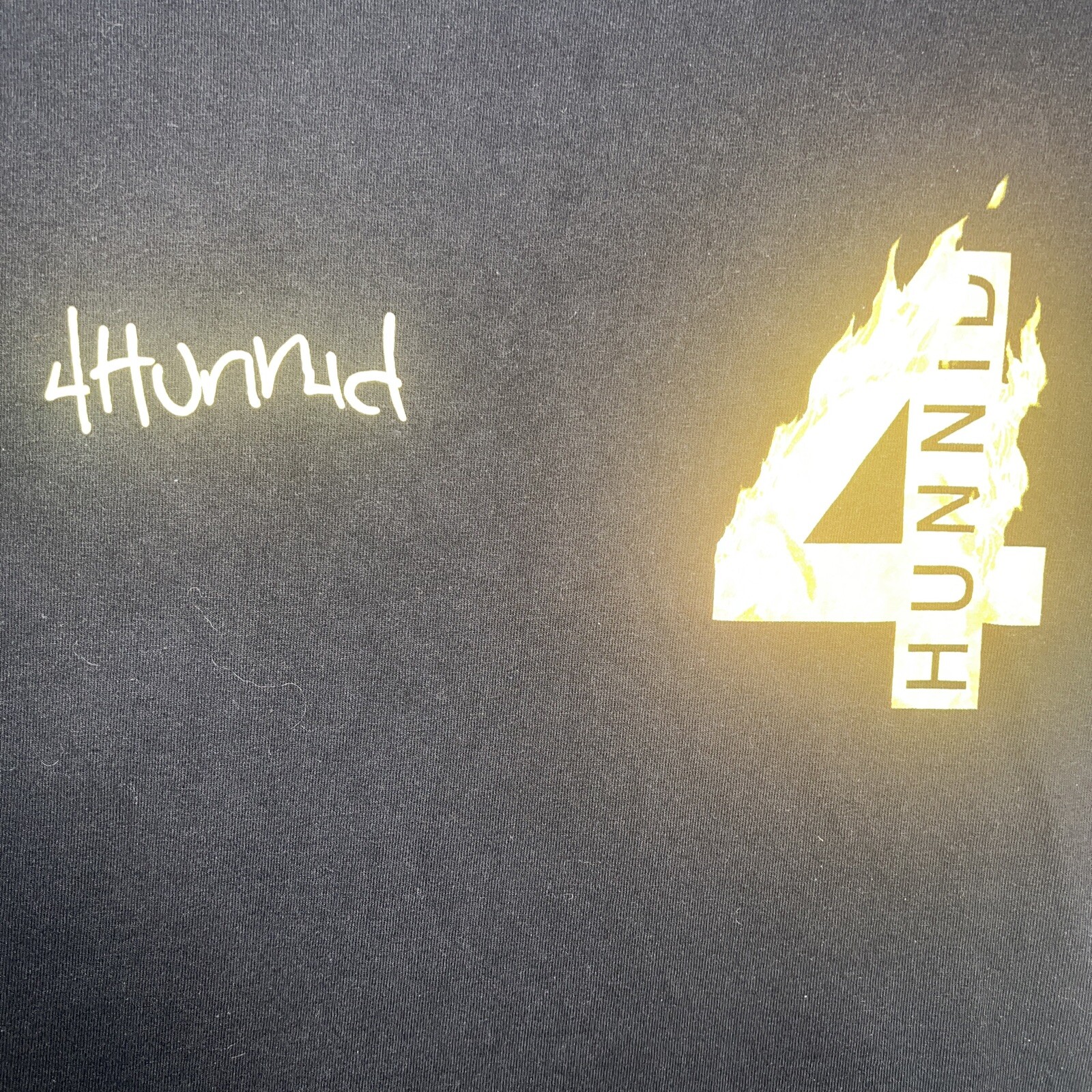 YG 4Hunnid T Shirt Men’s Size S Flame Black Short Sleeve Fire Graphic Logo Tee