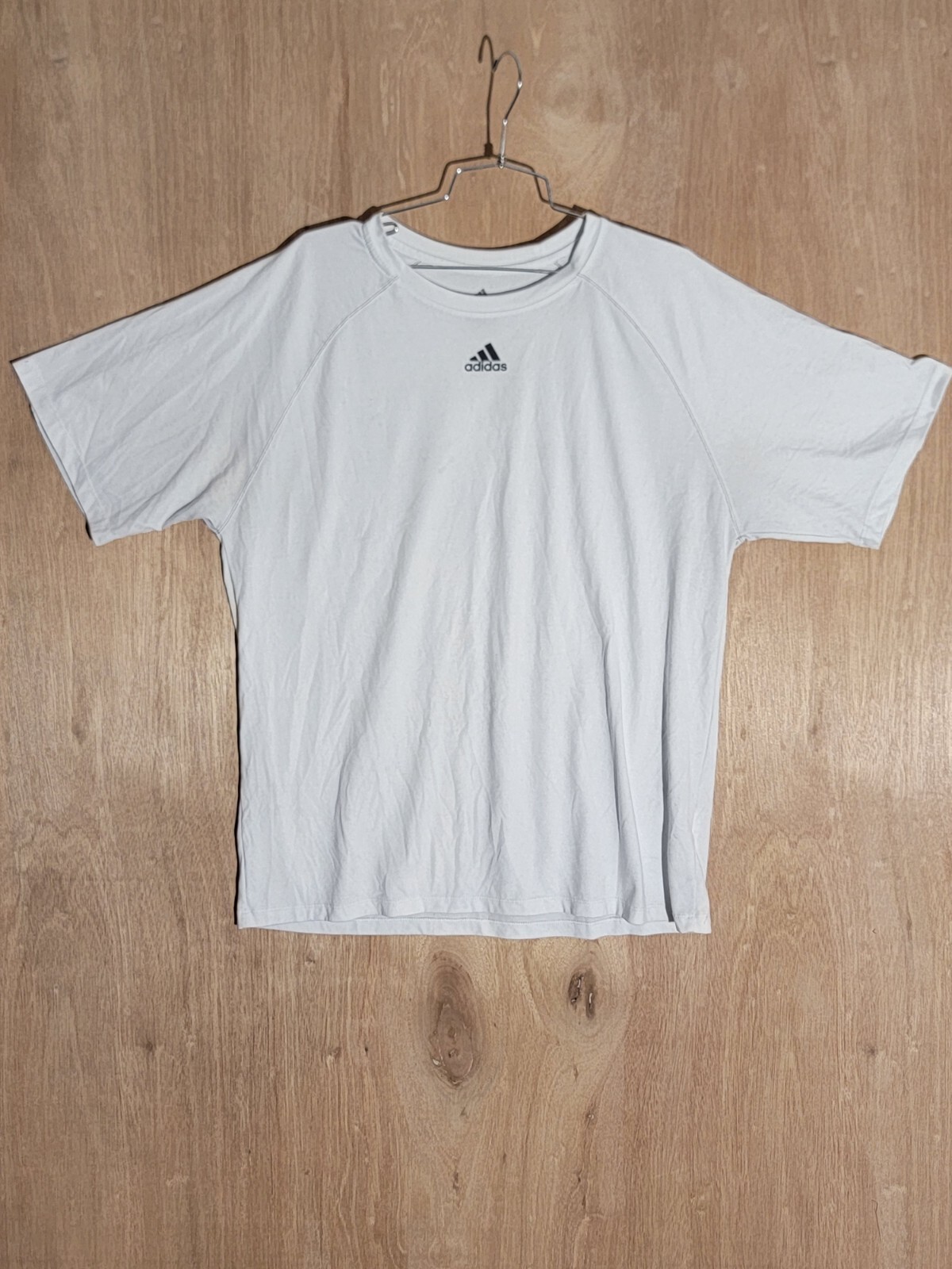 adidas climalite activewear shirt mens size L crew neck short sleeve white