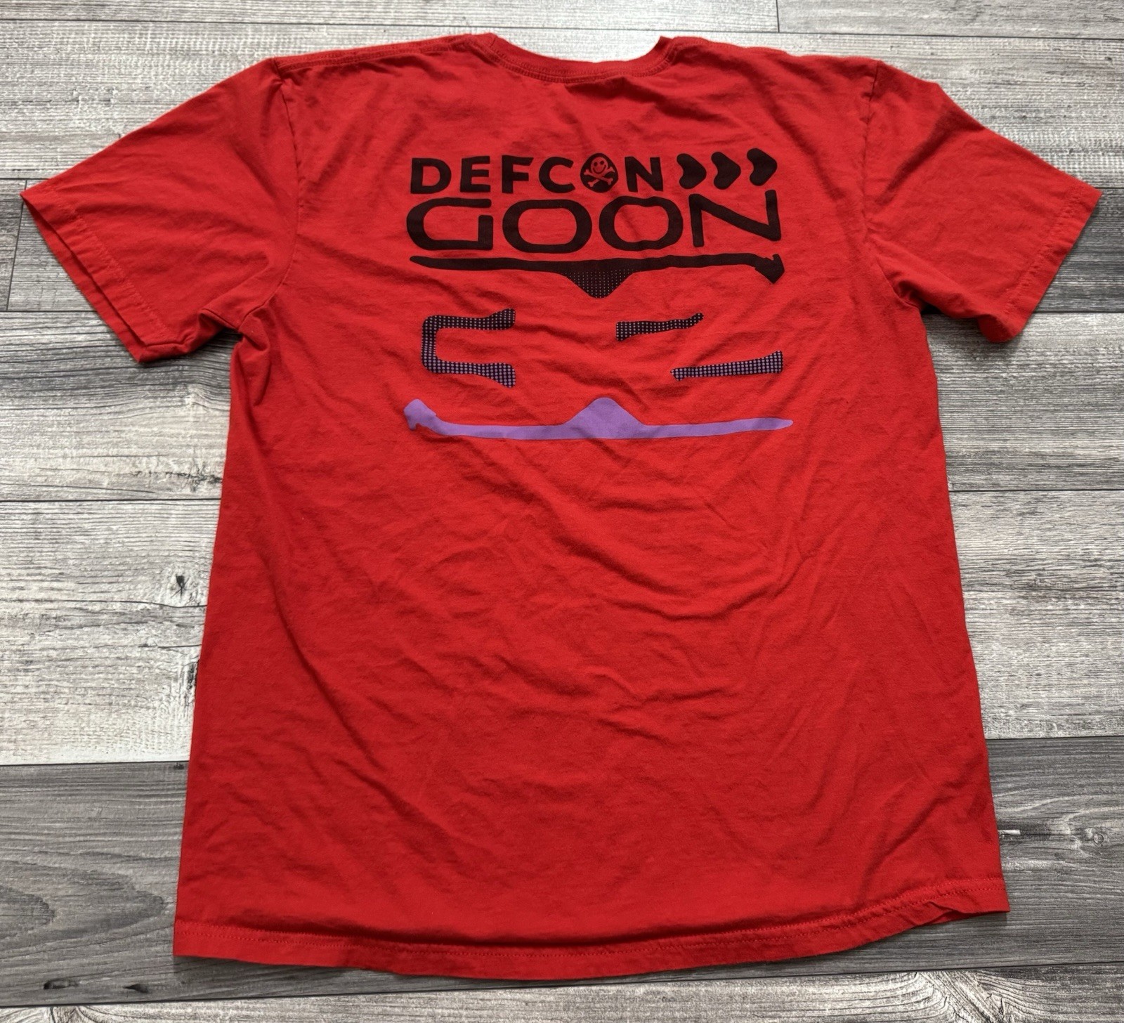 DefCon Goon Shirt Mens Large Security Hacking Training Red Short Sleeve Tee