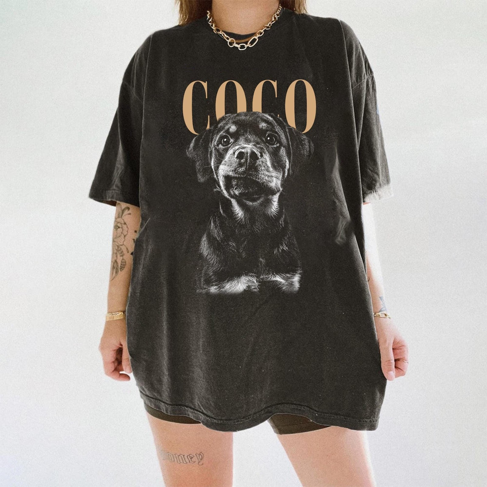 Personalized Dog Photo Shirt Custom Pet Face Vintage Style Dog Mom Gift