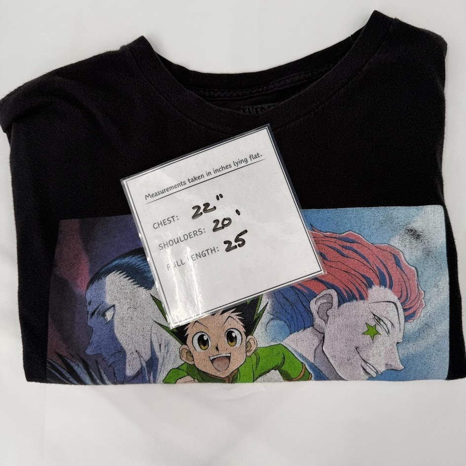 Hunter x Hunter Anime Graphic T-Shirt Black Gon Killua Hisoka Kurapika Men’s L