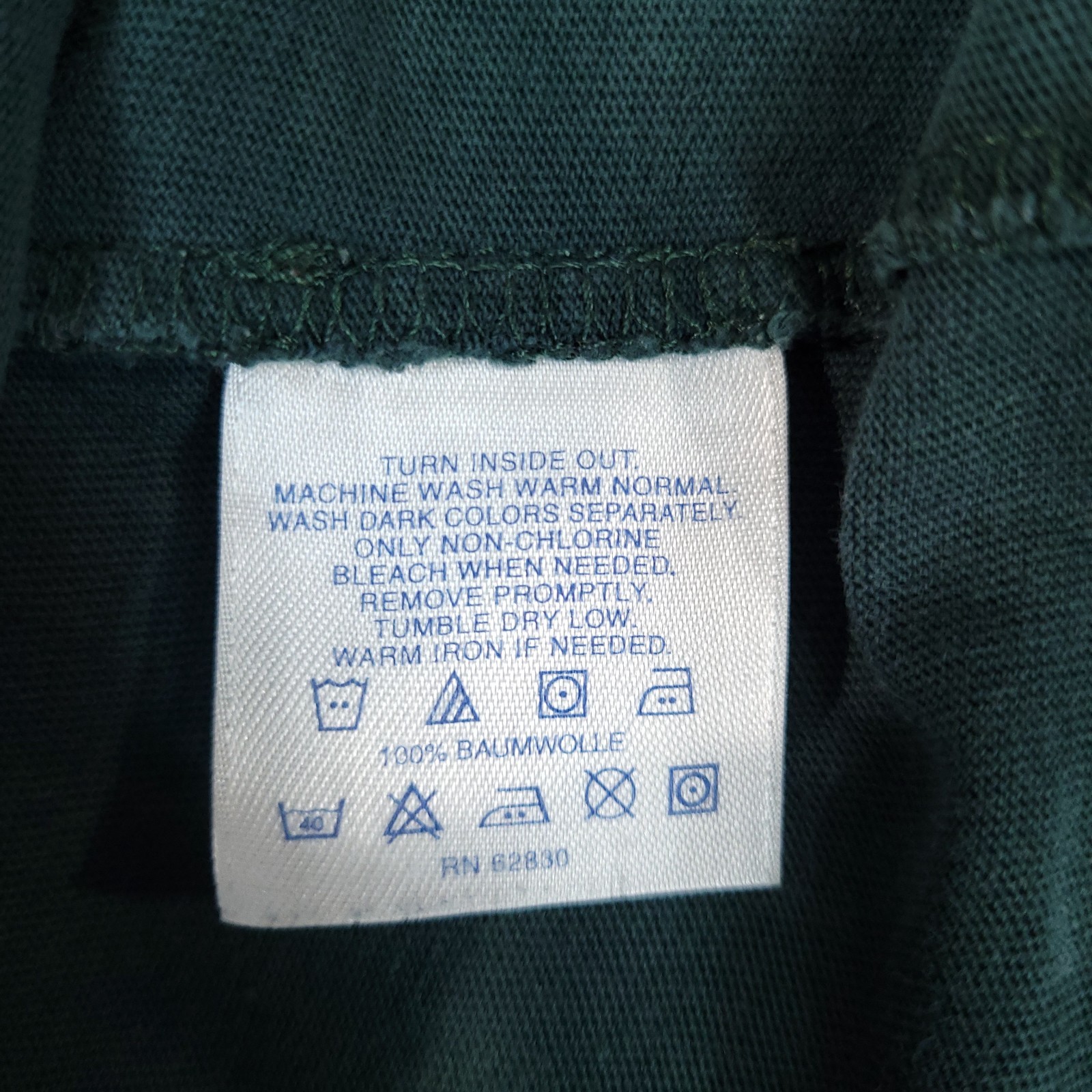 Lands’ End Men’s T-Shirt Green XL/T Cotton Crew Neck Machine Washable