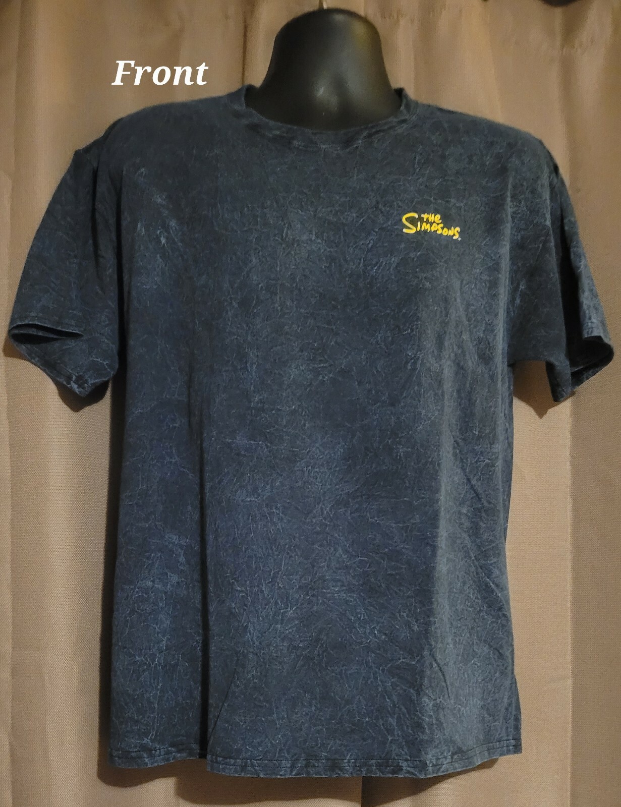 Men’s The Simpsons Devilish Bart Simpson Size L Black T-Shirt 100% Cotton NWT