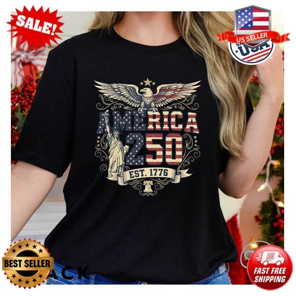 America 250 Shirt, Eagle & Liberty Graphic Tee, 250 Years of American Independen