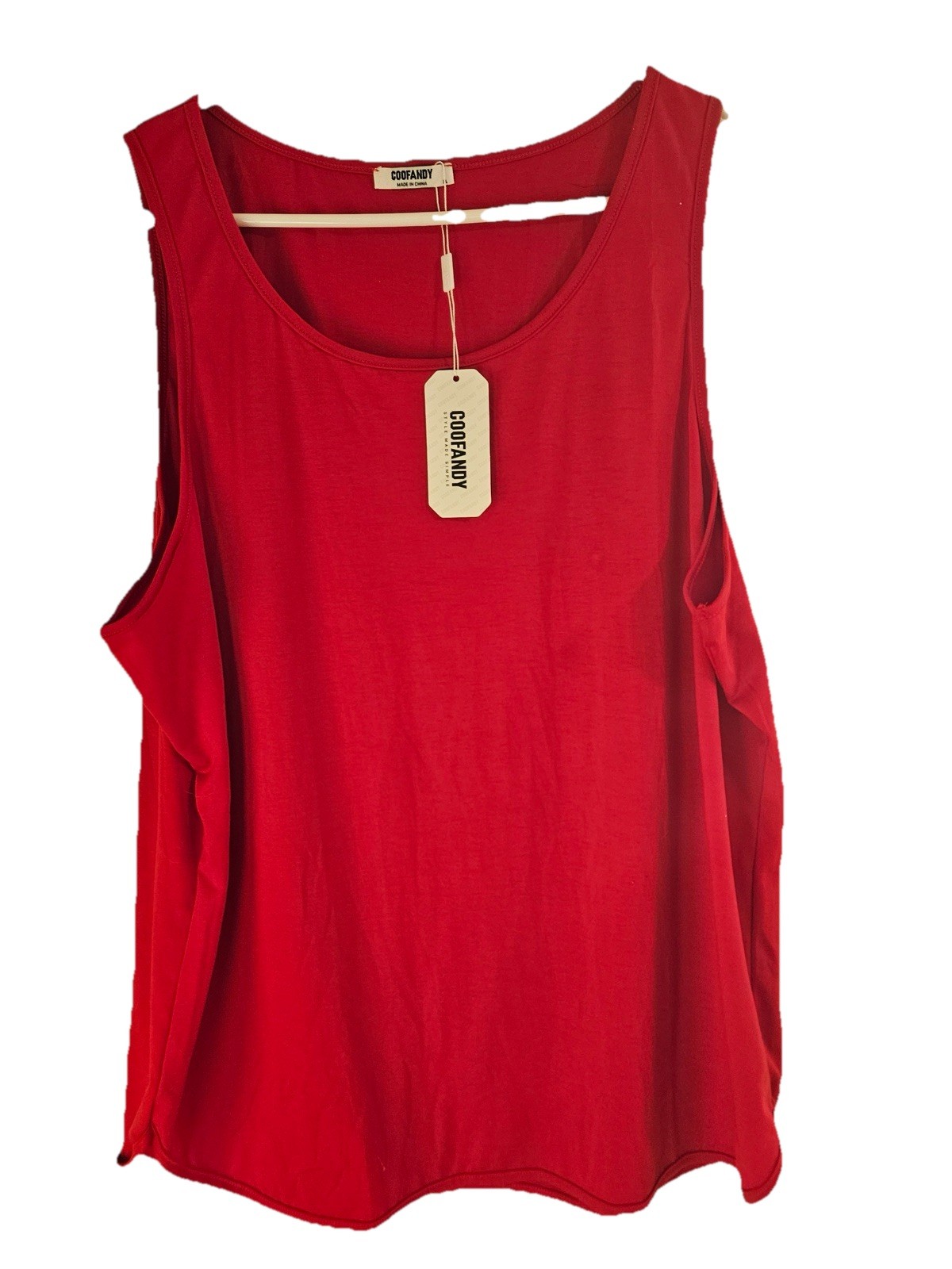 COOFANDY Men’s Red Sleeveless Tank Top New with Tags XL Size