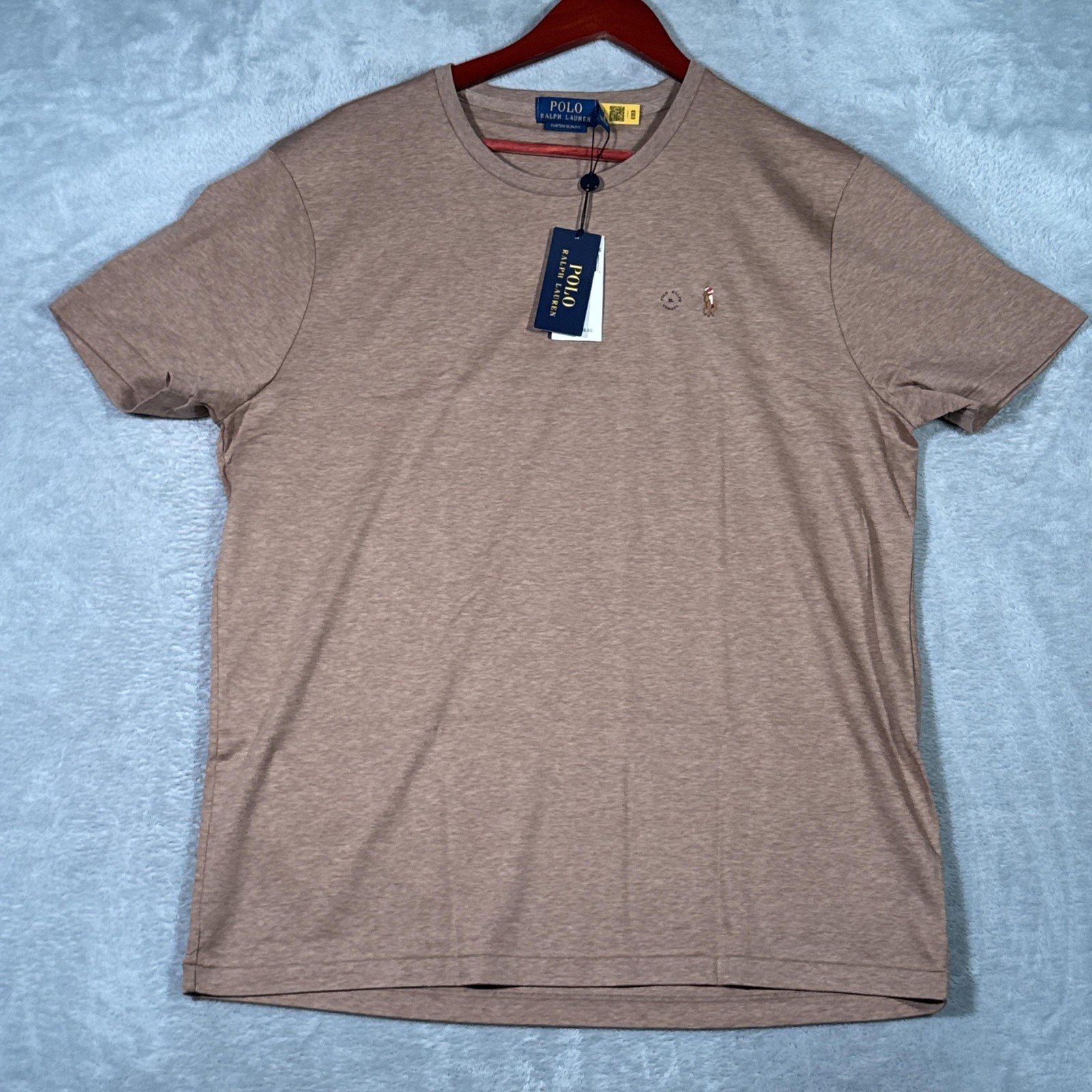 Polo Ralph Lauren Shirt Mens XL Brown Custom Slim Fit Classics Pony Logo Tee
