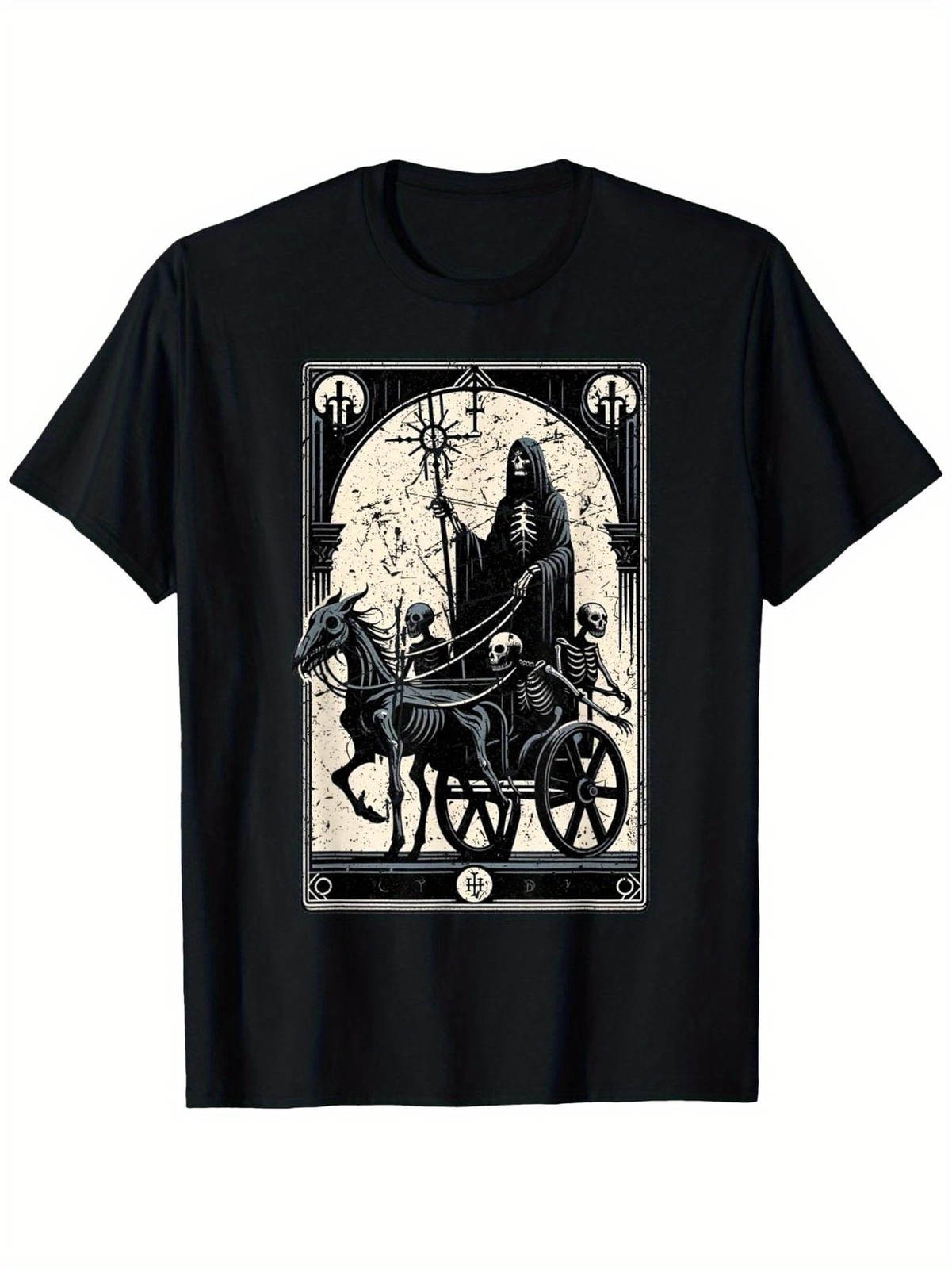 The Chariot Tarot Card Graphic T-Shirt Gothic Mystic Vintage Tee