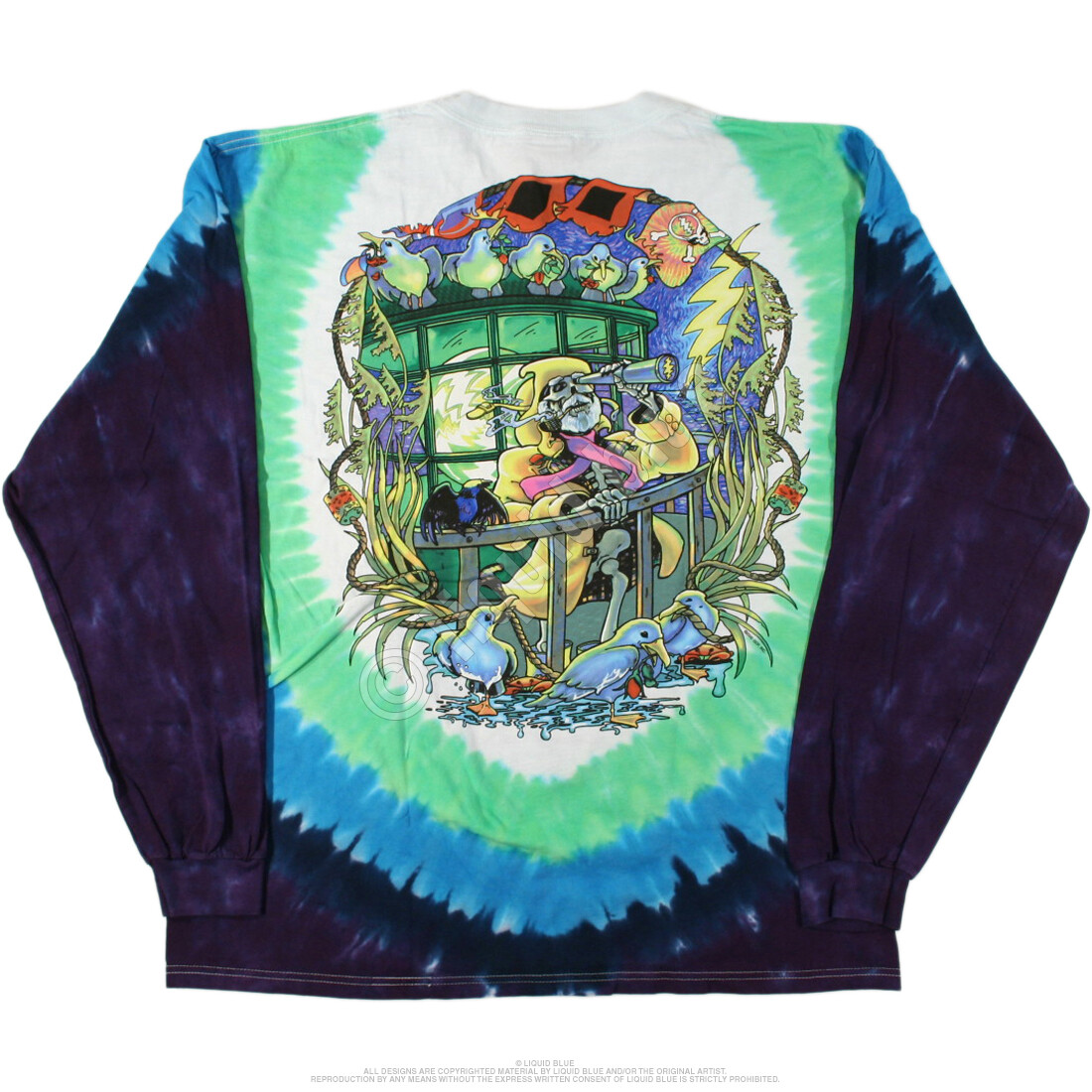 GRATEFUL DEAD-WATCH TOWER-LONG SLEEVE-2 SIDED TIE DYE T-SHIRT M,L,XL,XXL SYF