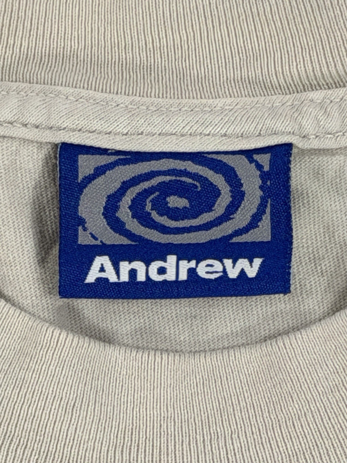 Vintage Andrew USA Made Minimalist Graphic T Shirt Tan Beige XL 90s