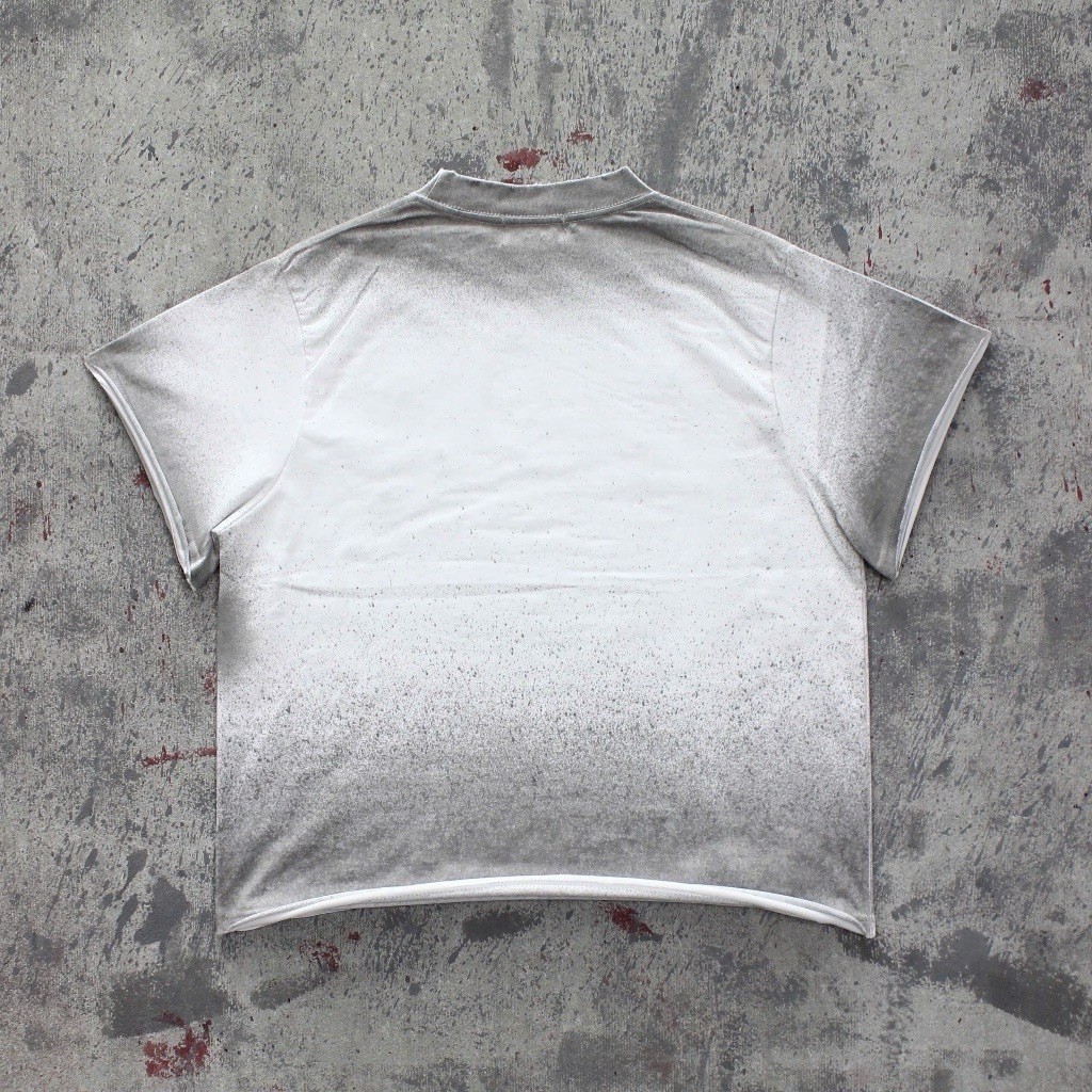 Gothic Boxy Shirt Faded Distressed Grunge Punk Rock Medium White Japanese Brand